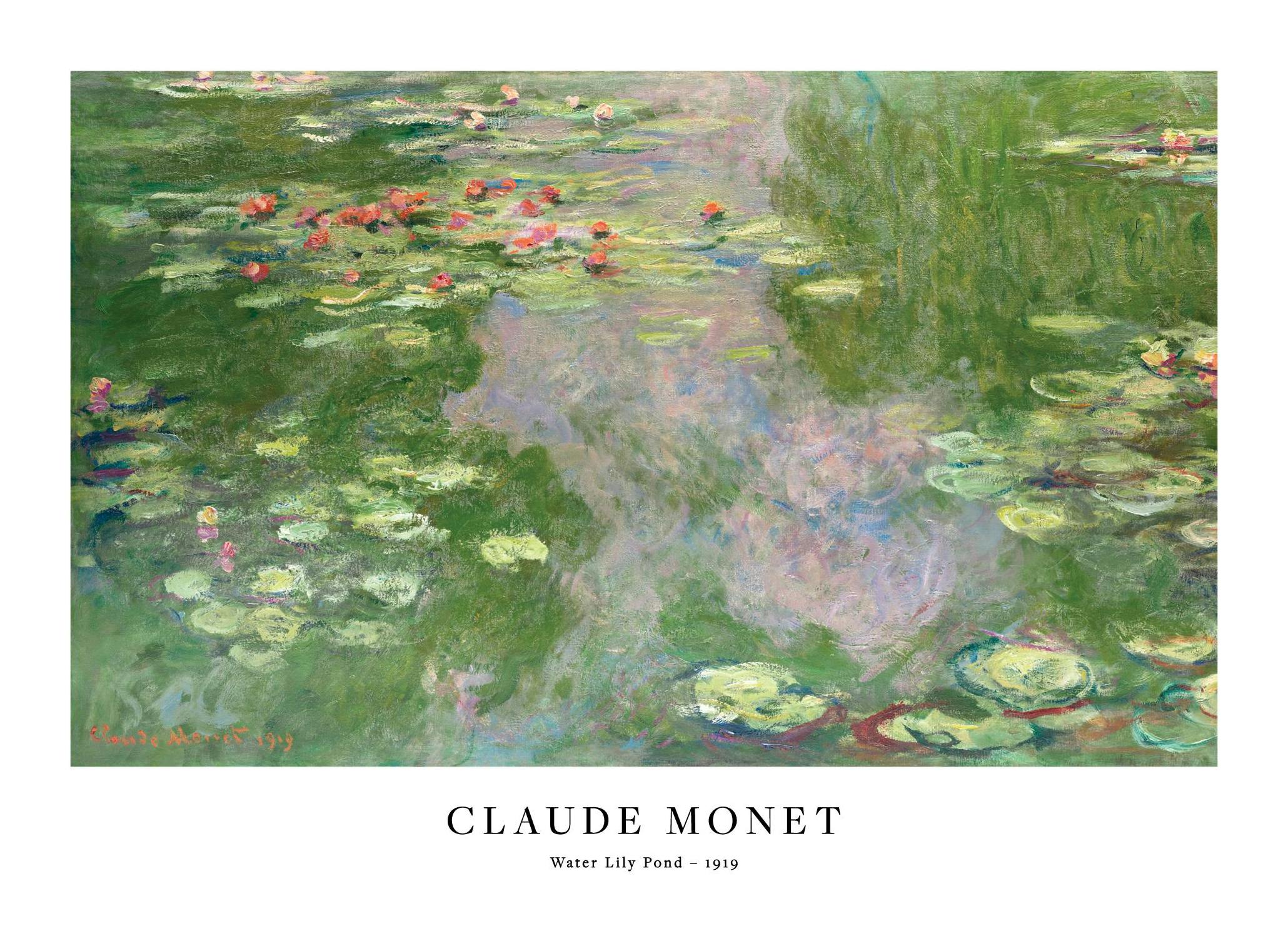 Monet - Water Lily Pond Print (50x70 cm)- Monet Posters