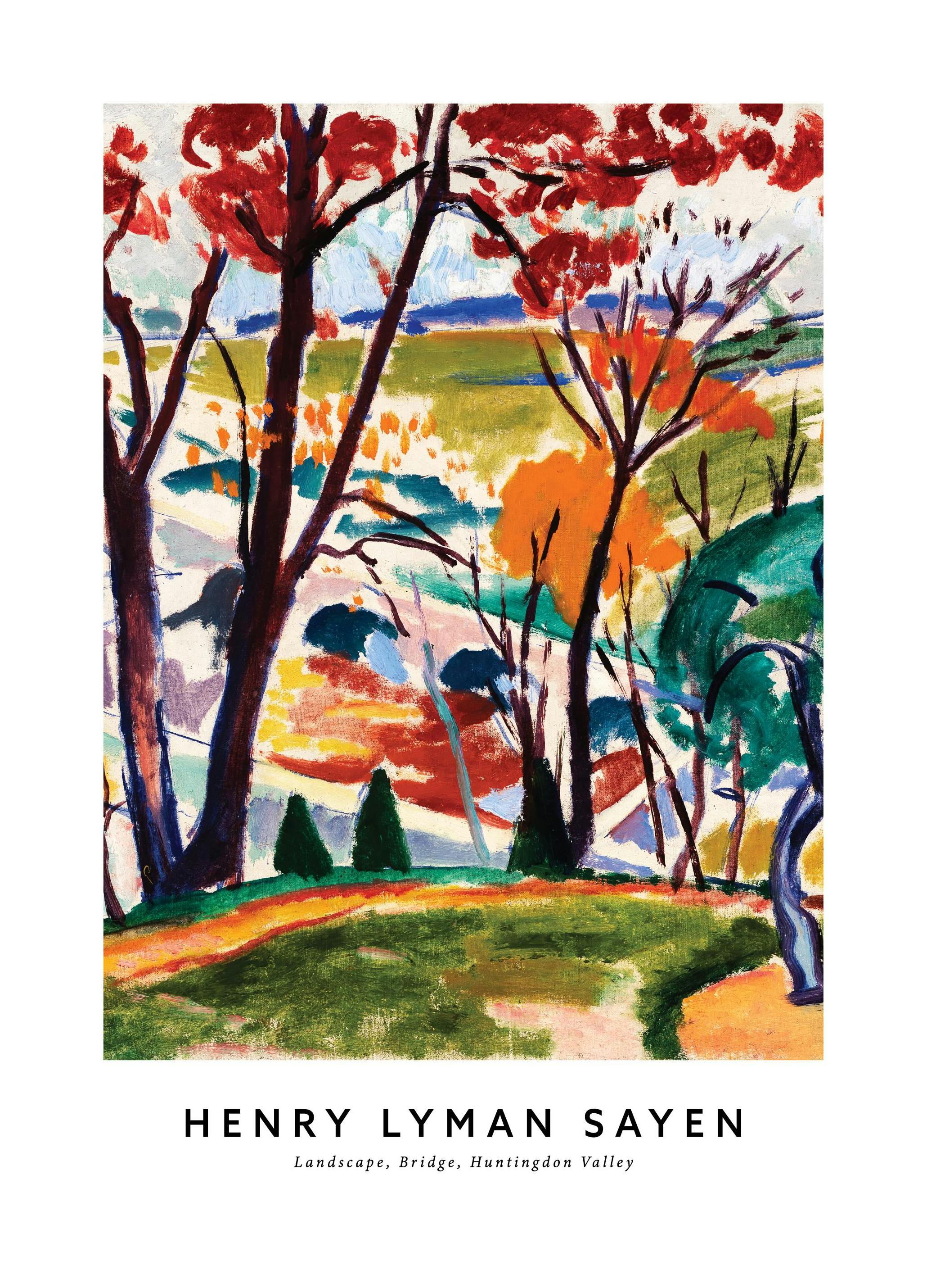 Henry Lyman Sayen - Landscape, Bridge, Huntingdon Valley Poster (30x40 cm) - Schilderijen van beroemde schilders