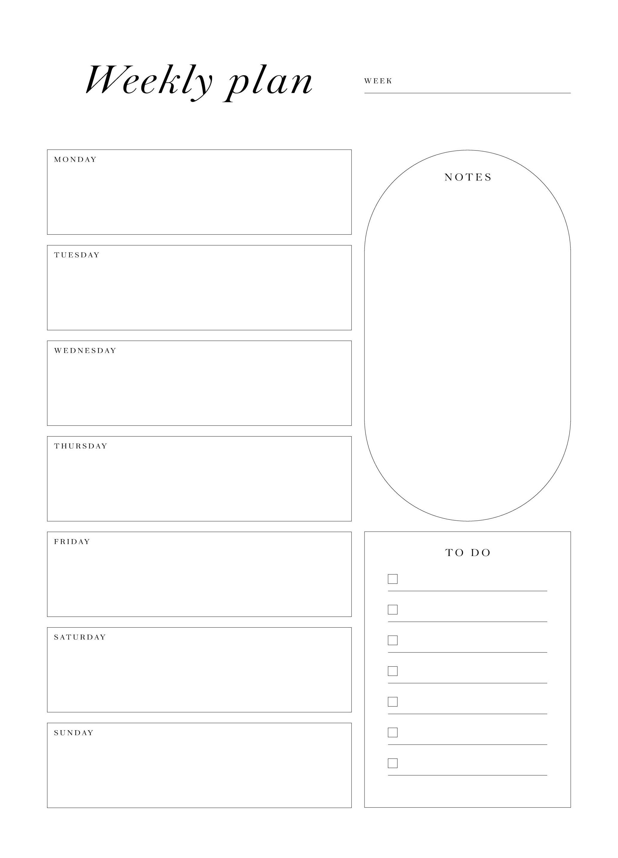 Prints - Weekly Planner Print (30x40 cm) - Planner posters