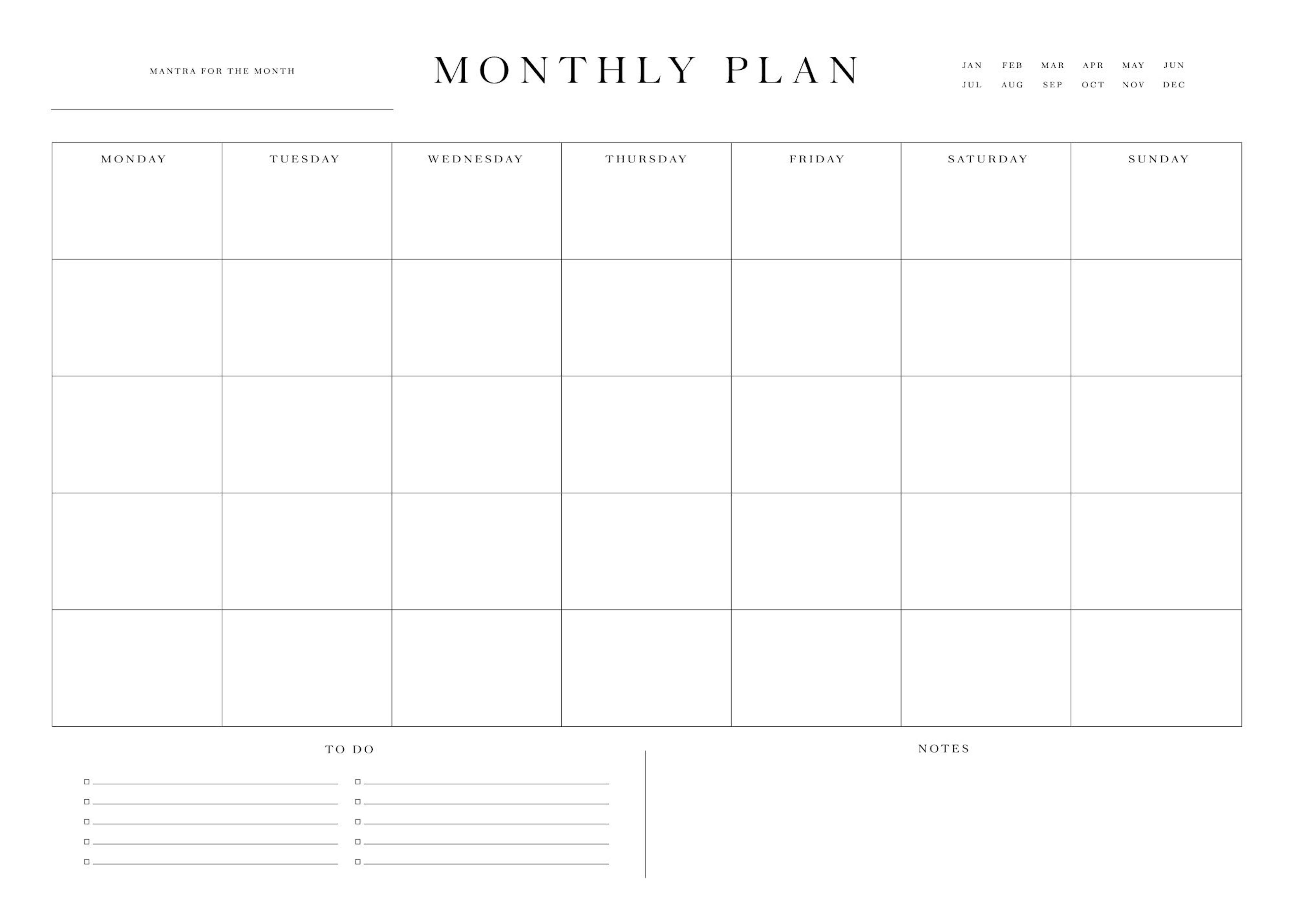 Monthly Planner Print 0