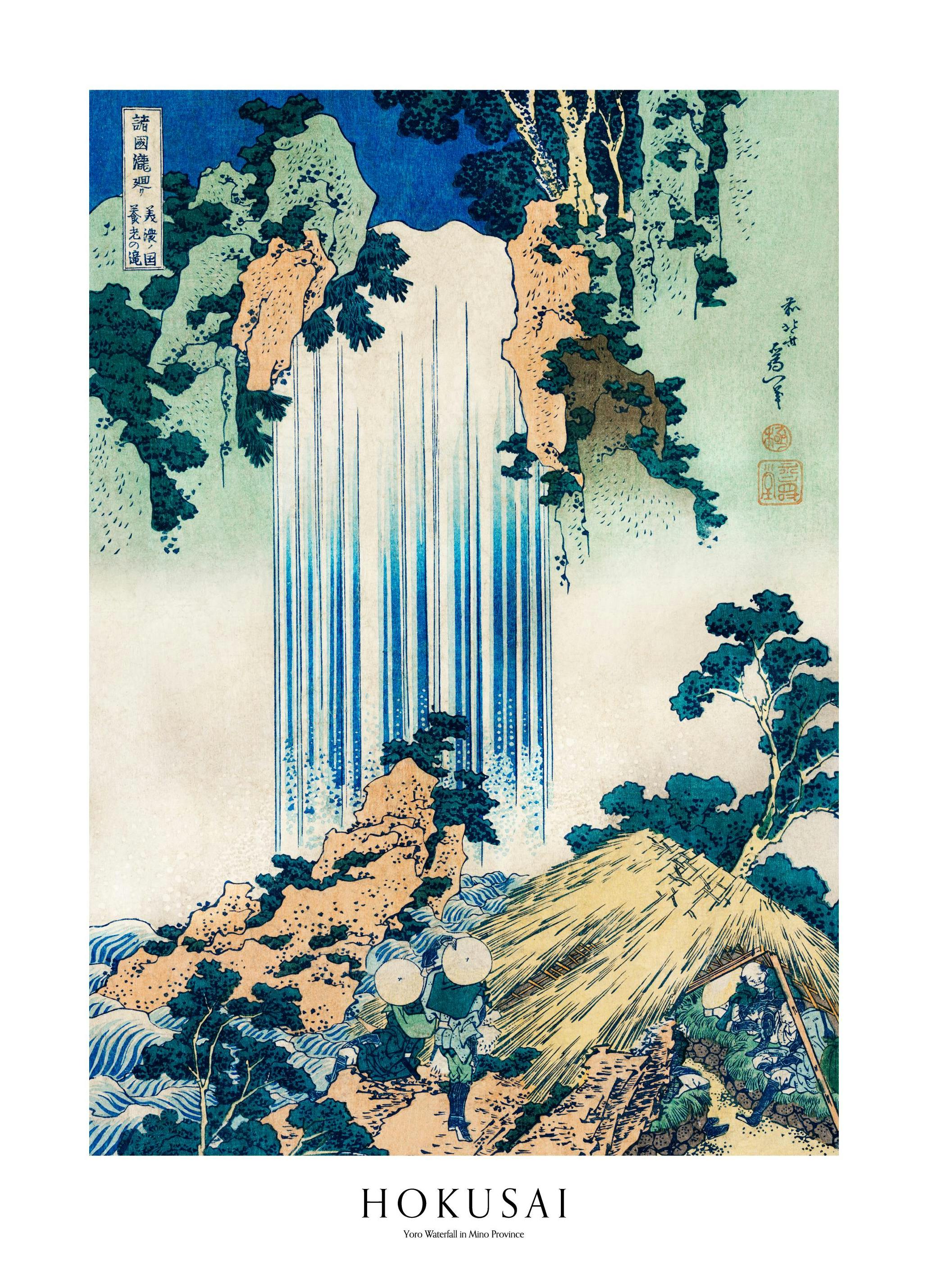 Prints - Hokusai - Yoro Waterfall in Mino Province Print (70x100 cm) - Hokusai Prints