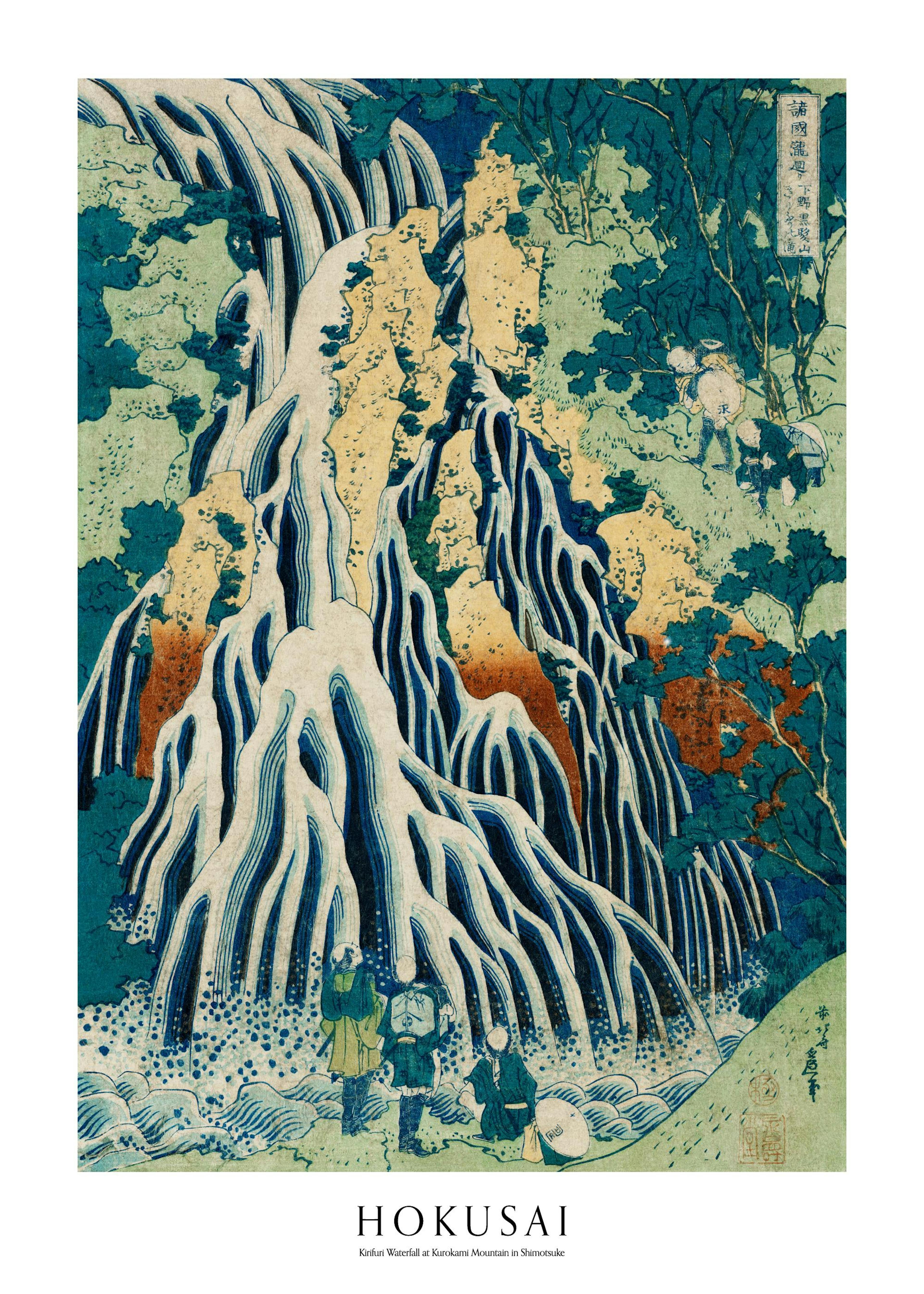 Hokusai - Kirifuri Waterfall at Kurokami Mountain in Shimotsuke Poster 0