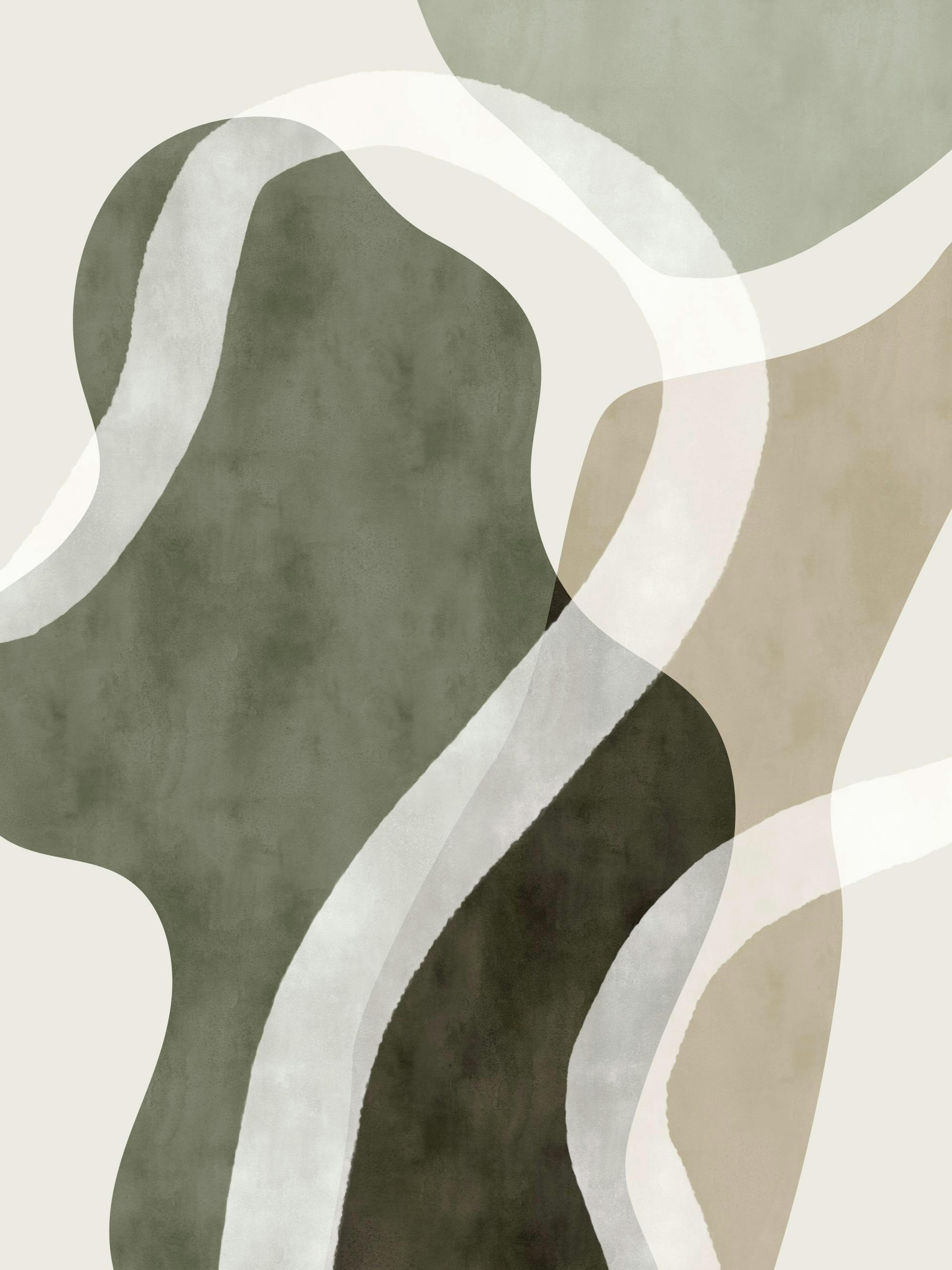 Abstract Green Shapes No1 Plakat 0