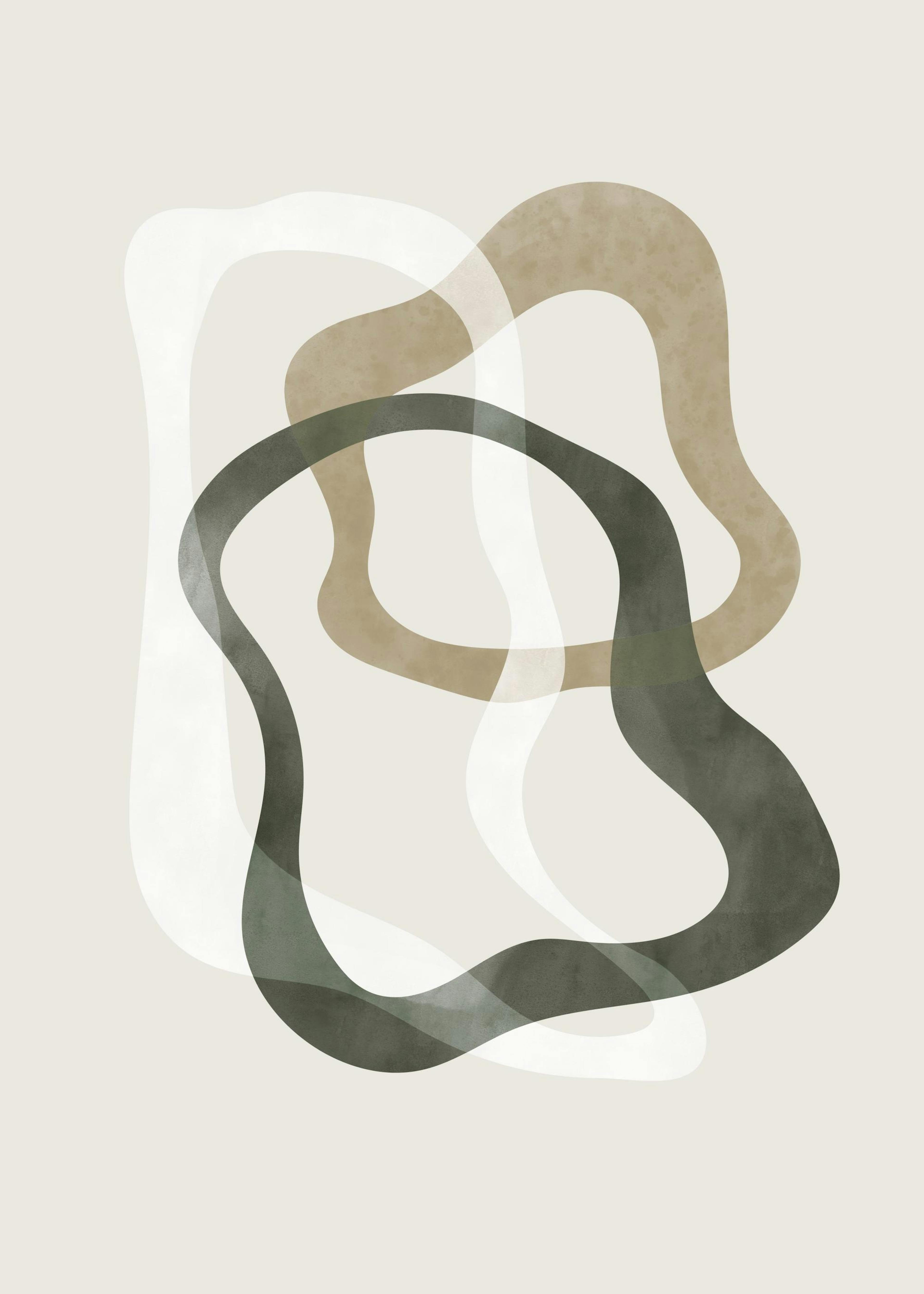 Abstract Green Shapes No2 Print 0