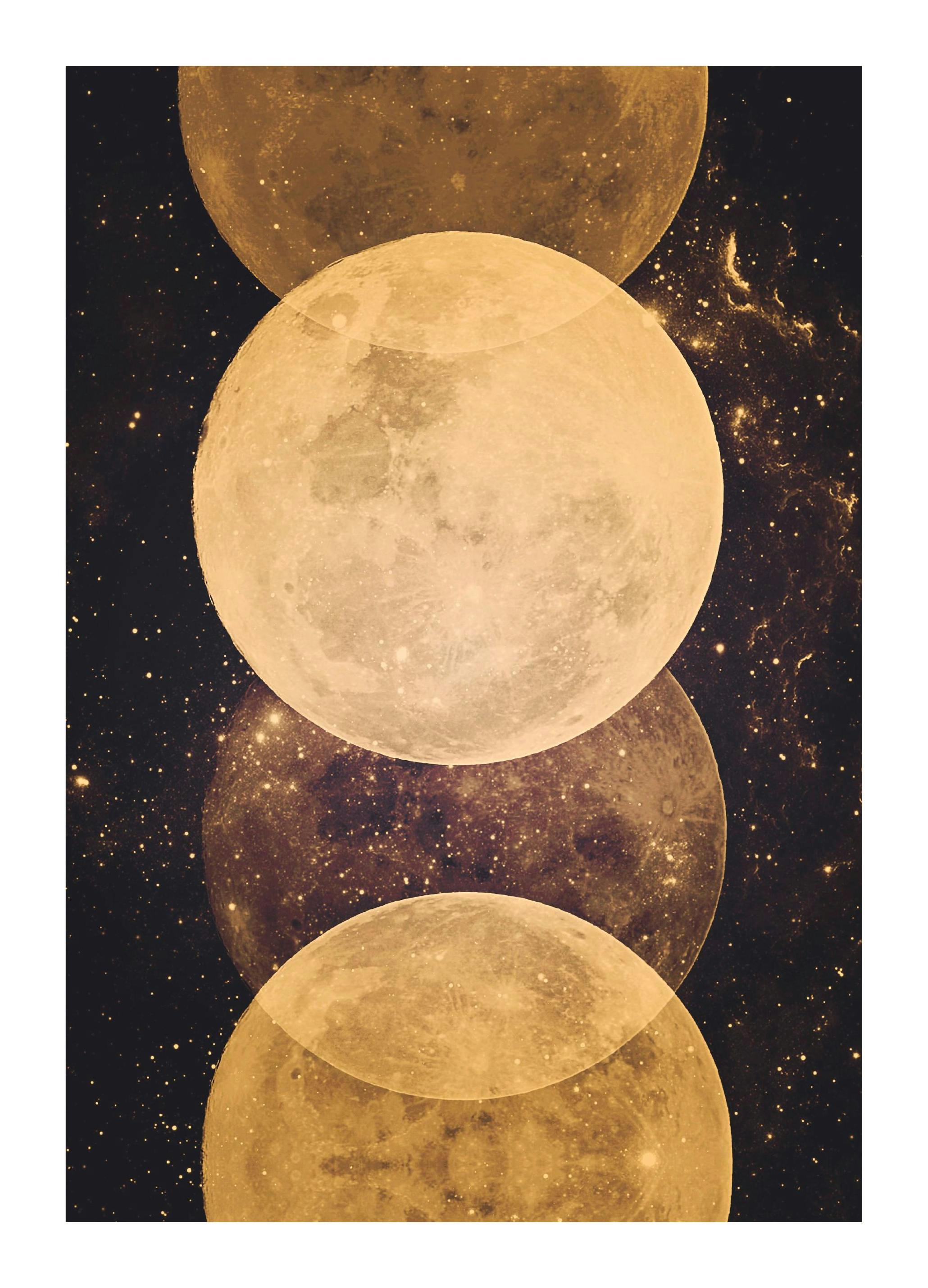 Gold Moon Phases Print (50x70 cm)