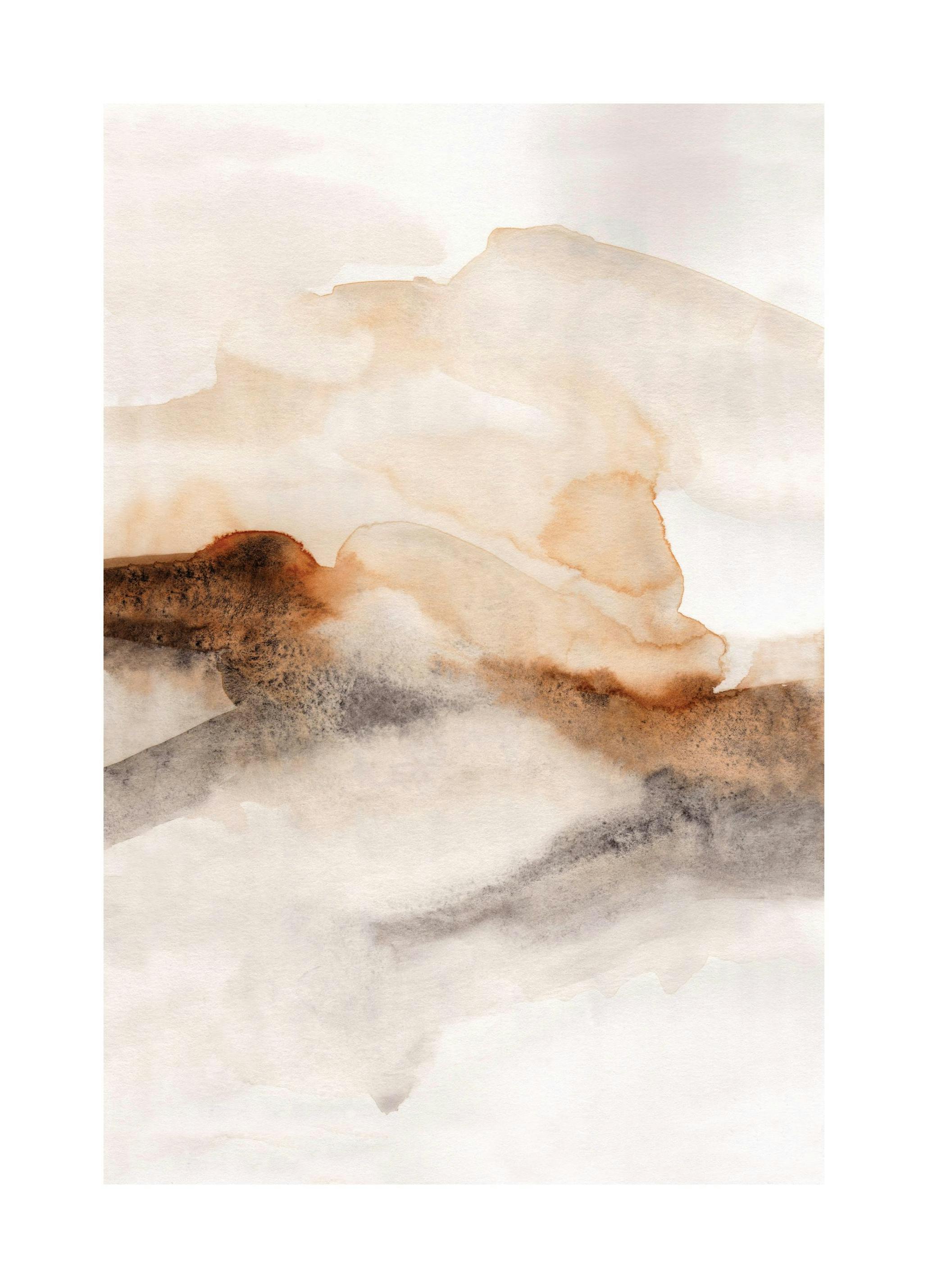 Prints - Burnt Tones Watercolor No1 Print (70x100 cm) - Watercolour paintings