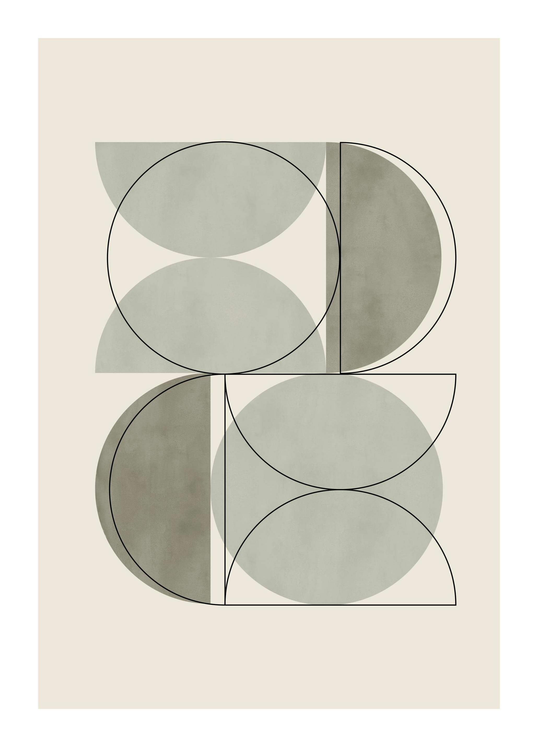 Green Geometrics No1 Plakat (21x30 cm)-Plakaty