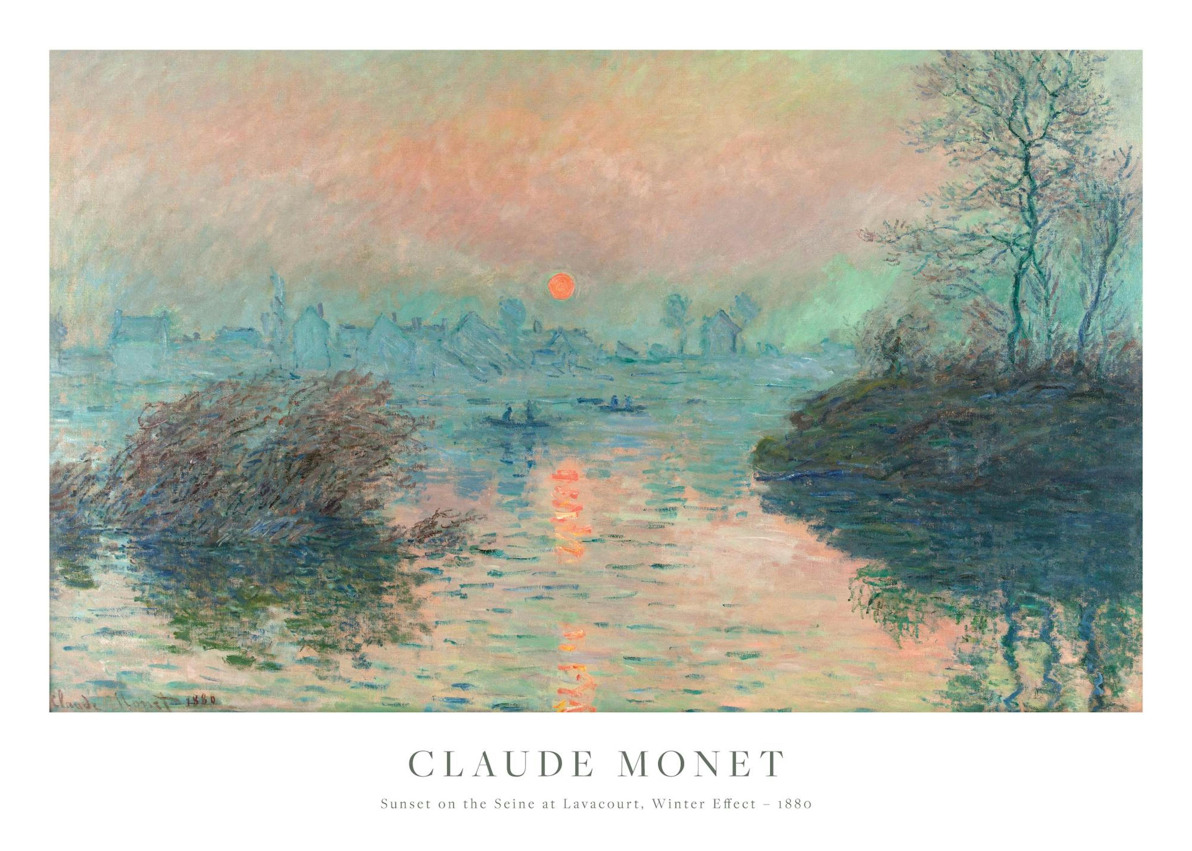Monet - Sunset on the Seine at Lavacourt, Winter Effect Affiche 0