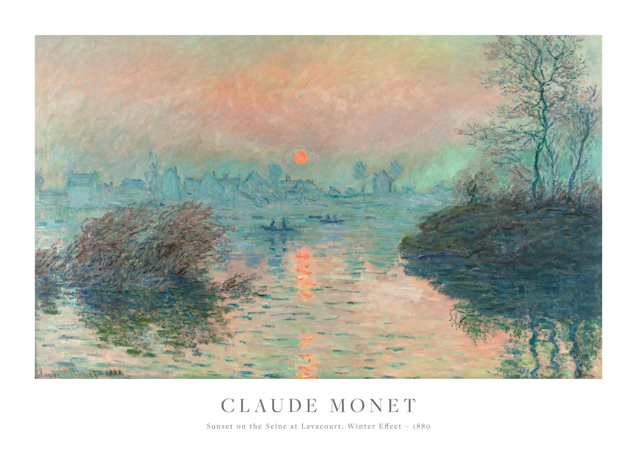 Prints - Monet - Sunset on the Seine at Lavacourt, Winter Effect Print (50x70 cm) - Monet Prints