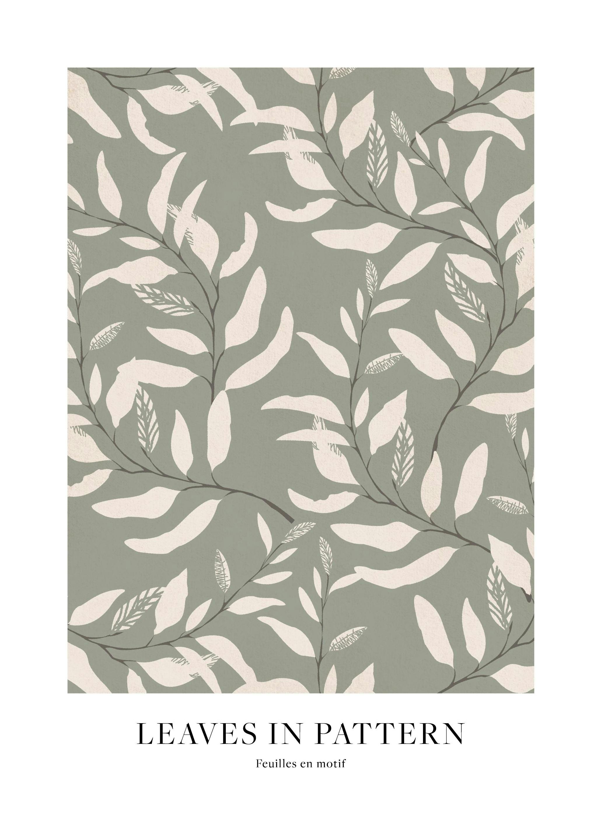 Leaves in Pattern Plakat (50x70 cm) - Plakater > Botaniske plakater > Planteplakater