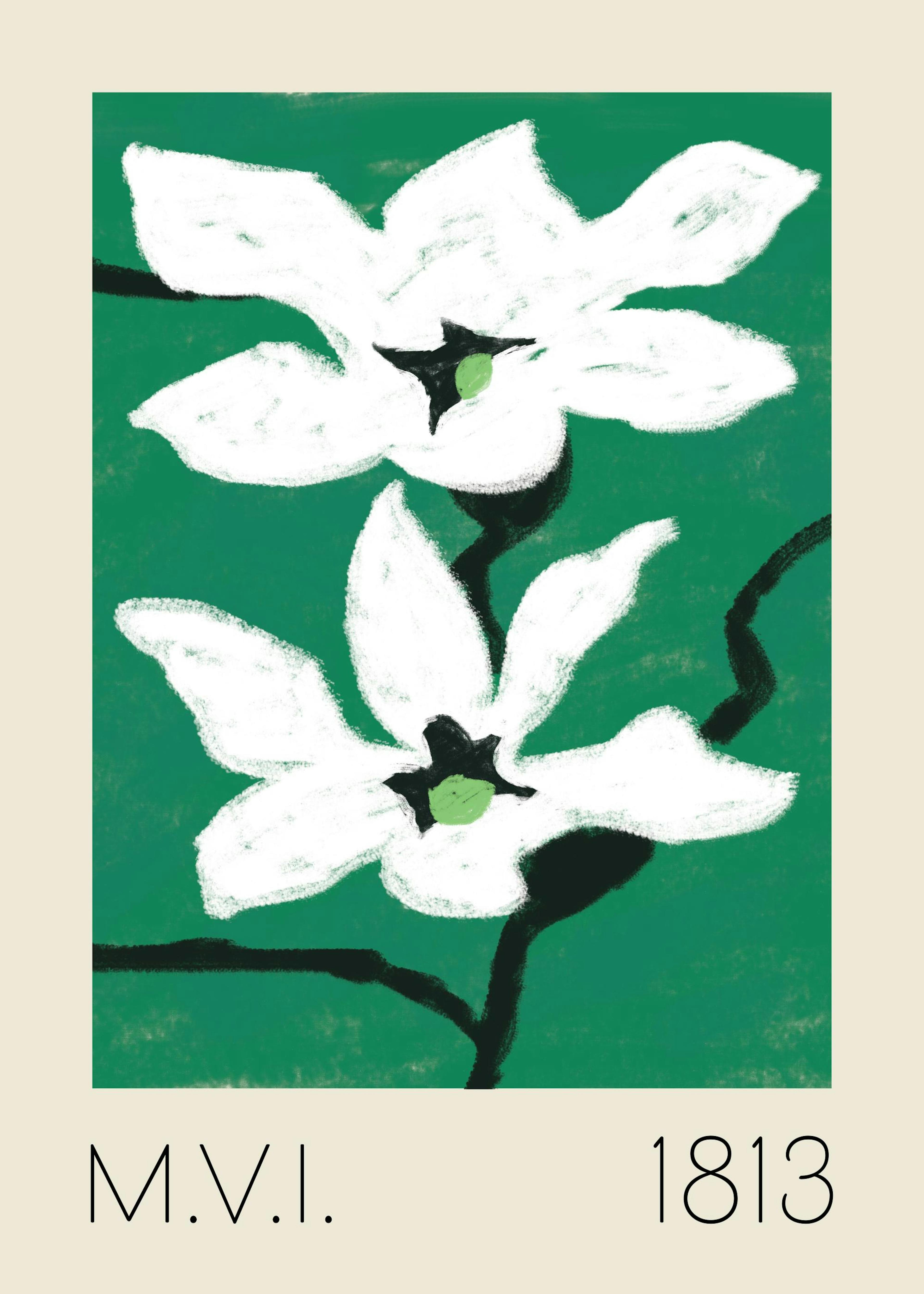 Green Floral No1 Print 0