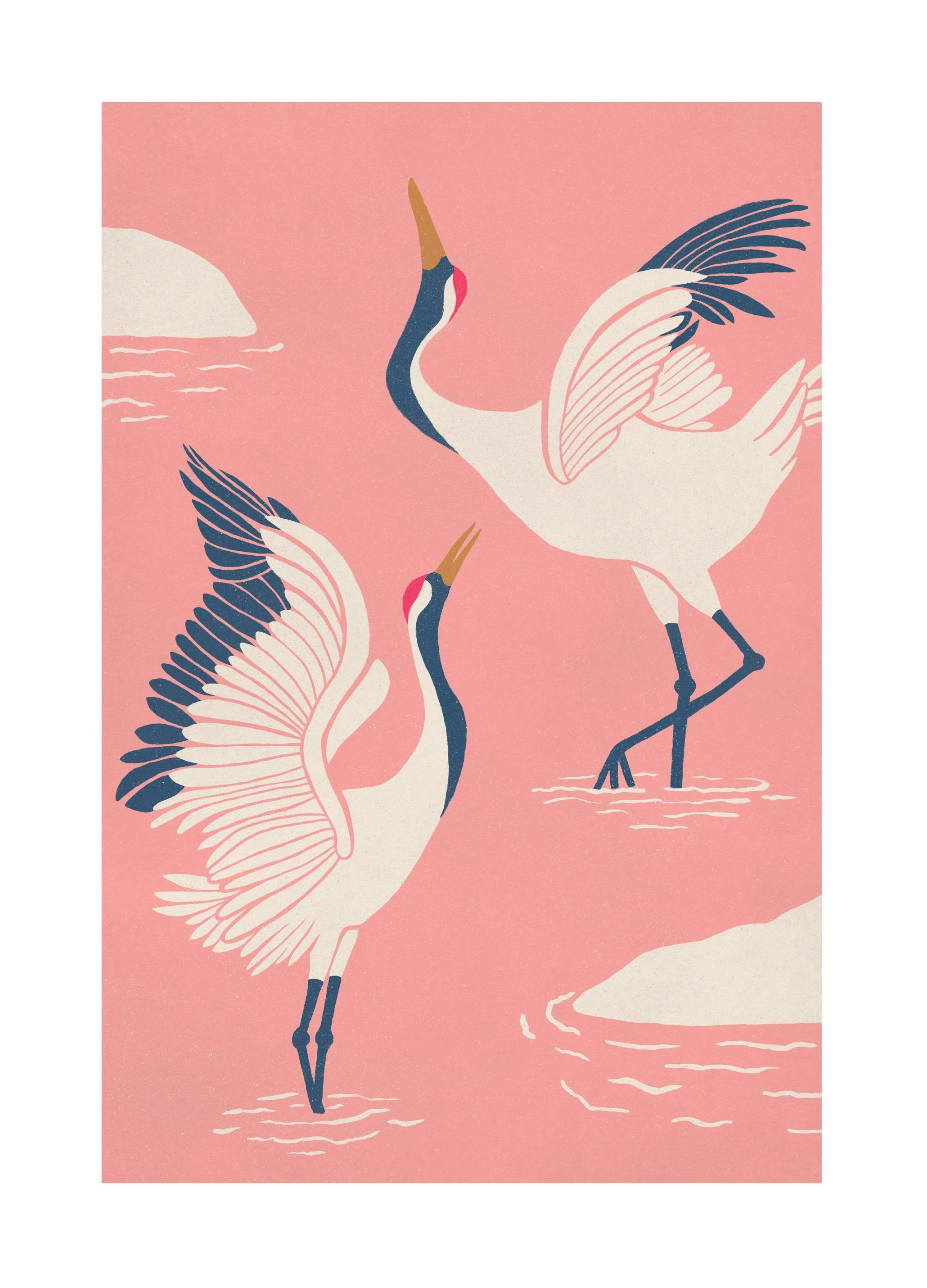 Dancing Cranes Print (30x40 cm)
