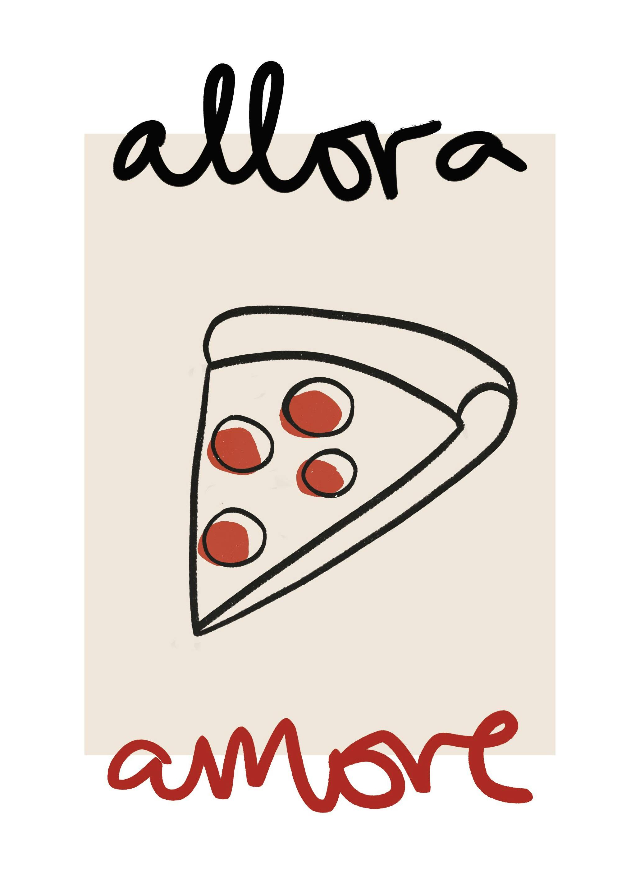 Allora Amore Affiche (30x40 cm) - Tableaux cuisine