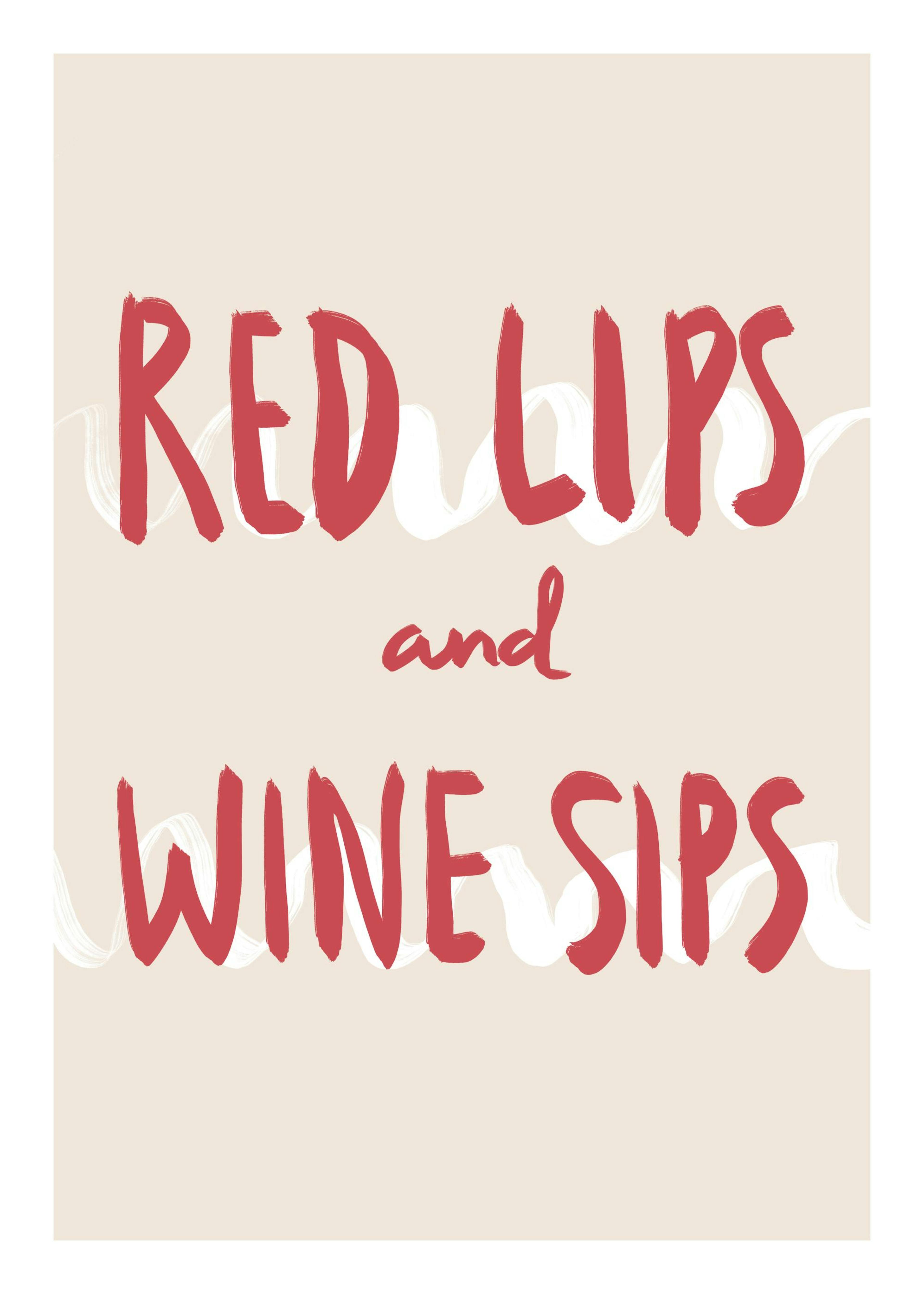 Red Lips and Wine Sips Affiche 0