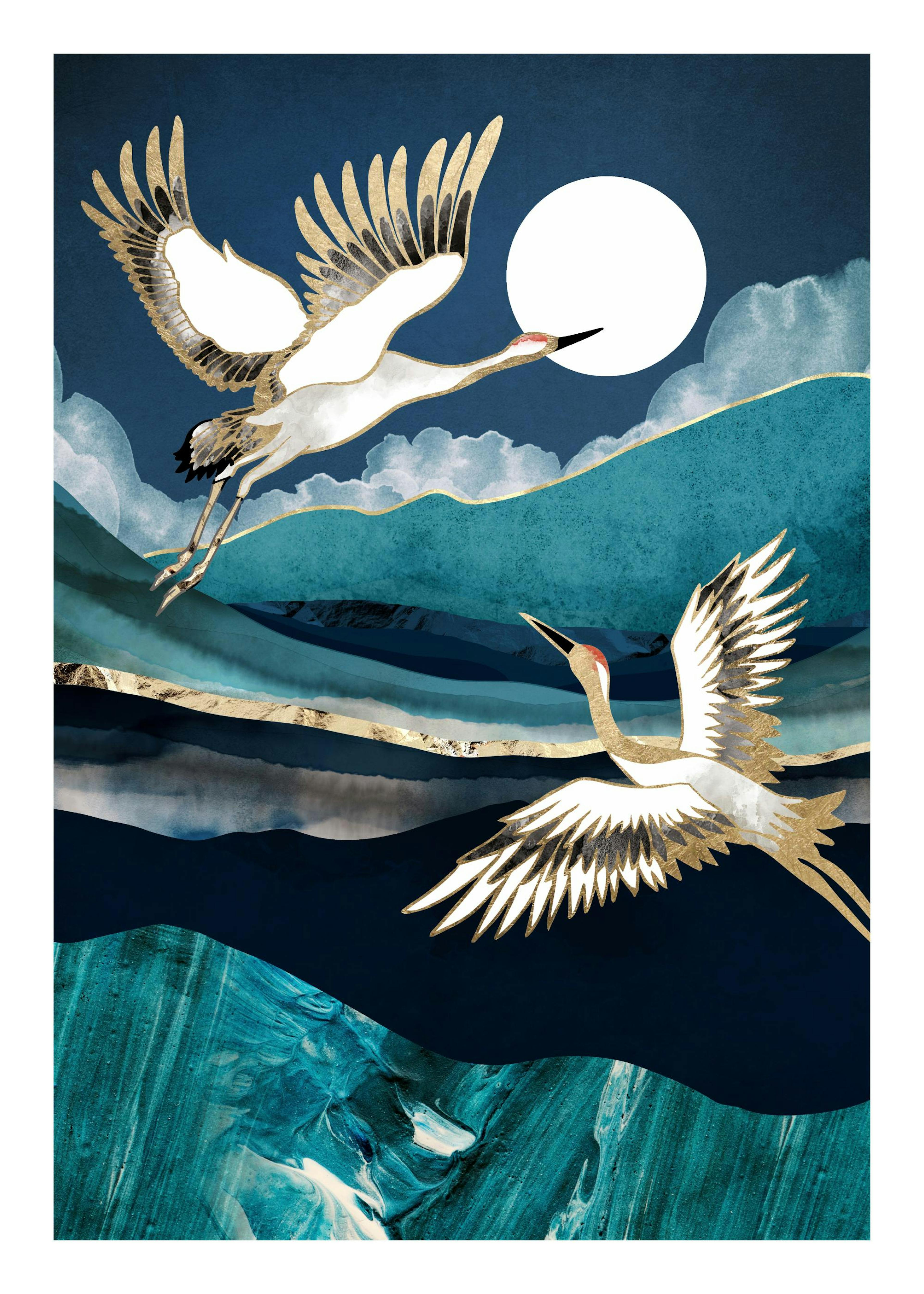 SpaceFrog Designs - Midnight Cranes Plakat 0