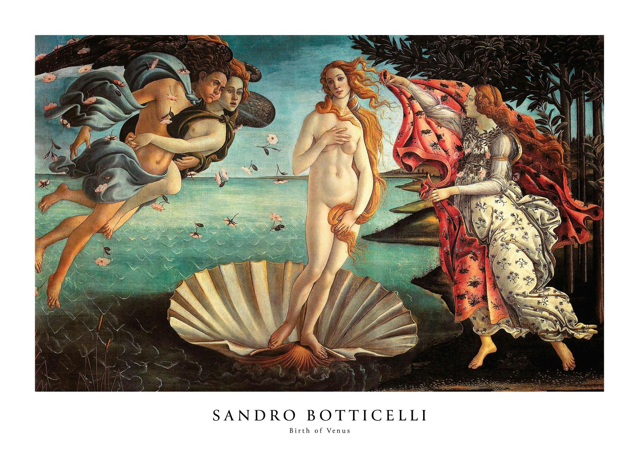Sandro Botticelli - Birth of Venus Plakat (70x100 cm) - Plakater > Malerier fra kjente kunstnere