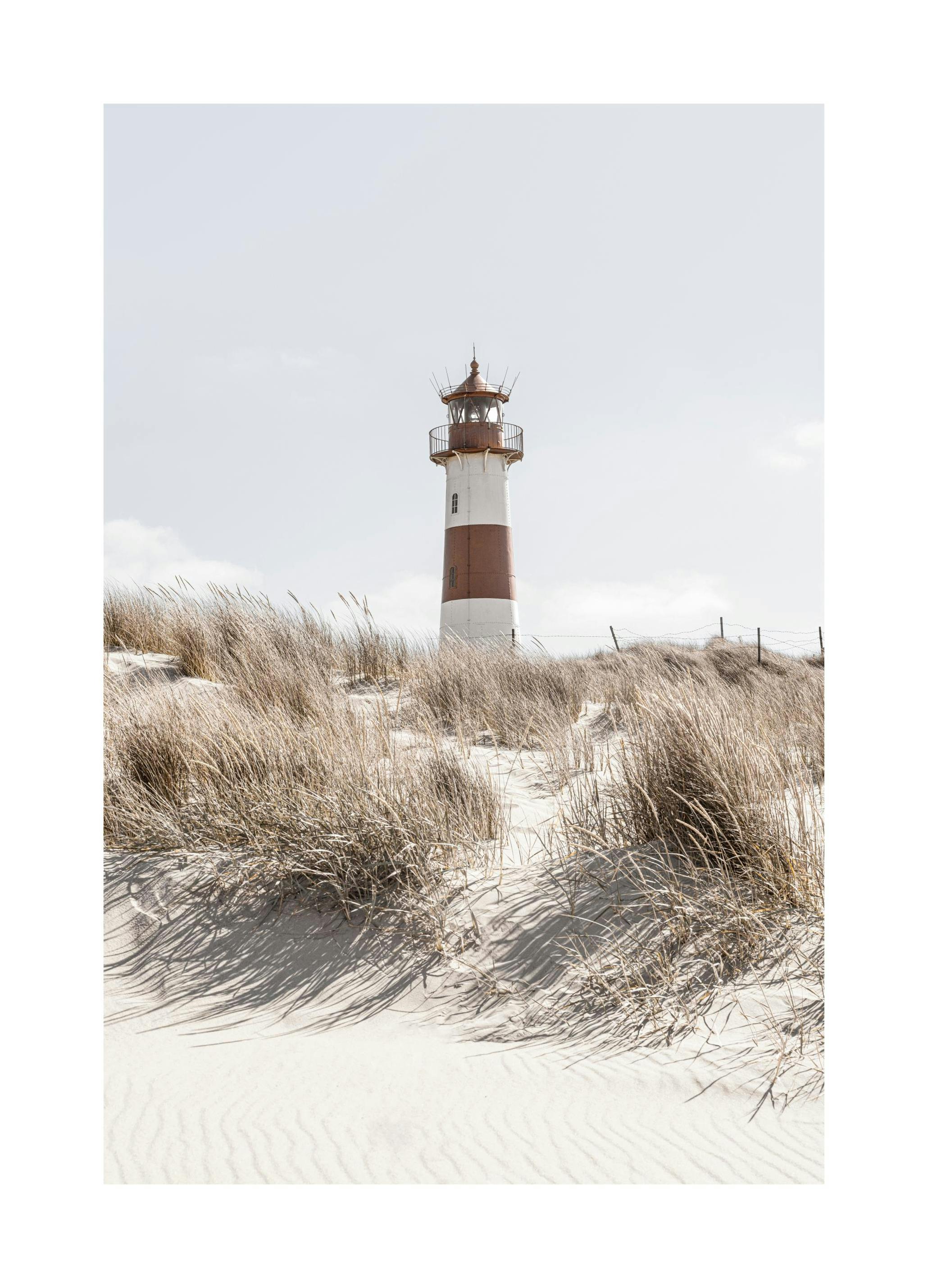 Lighthouse on Dune Poster (50x50 cm)