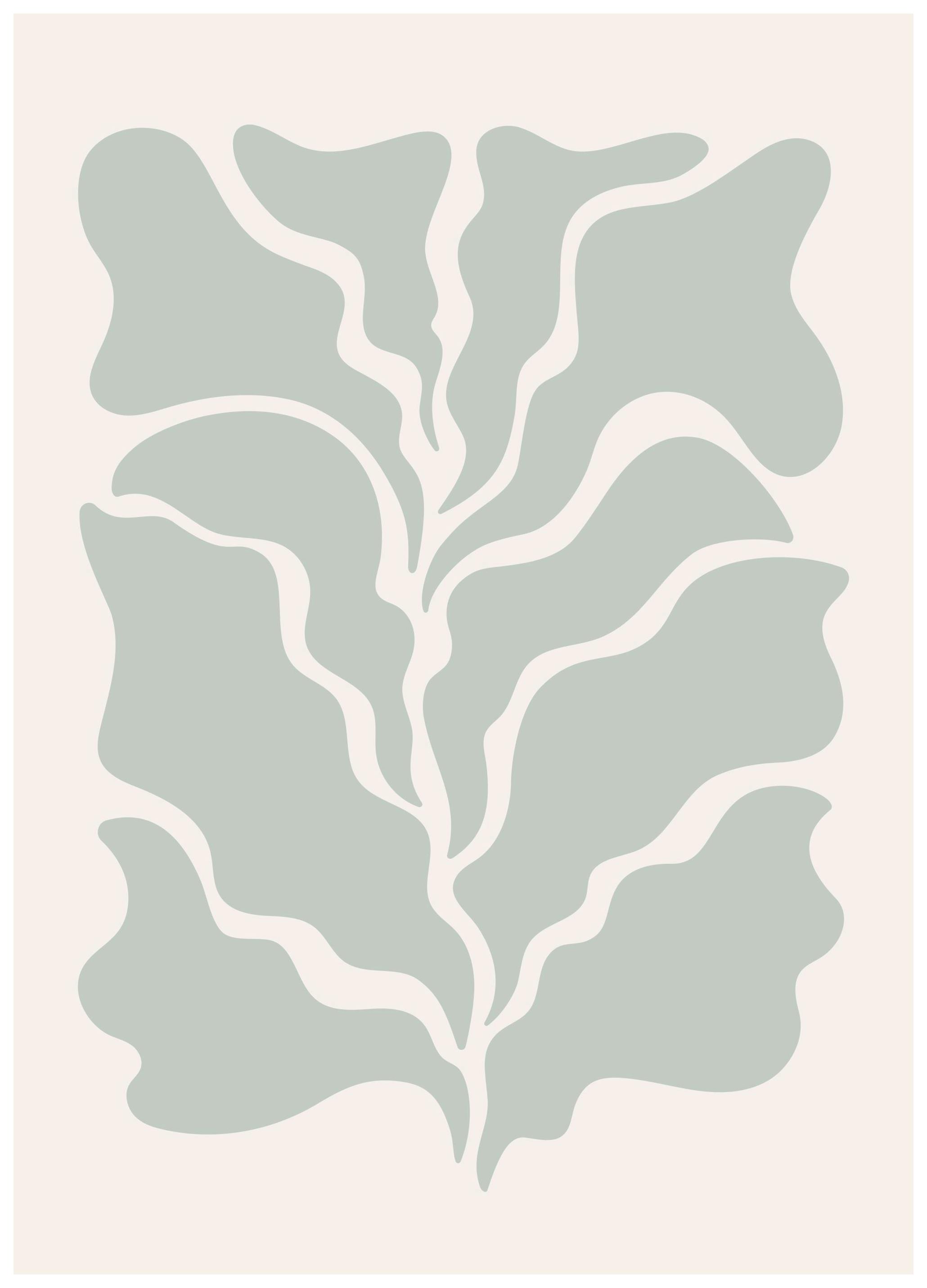 Graphic Green Leaf Poster (50x70 cm)