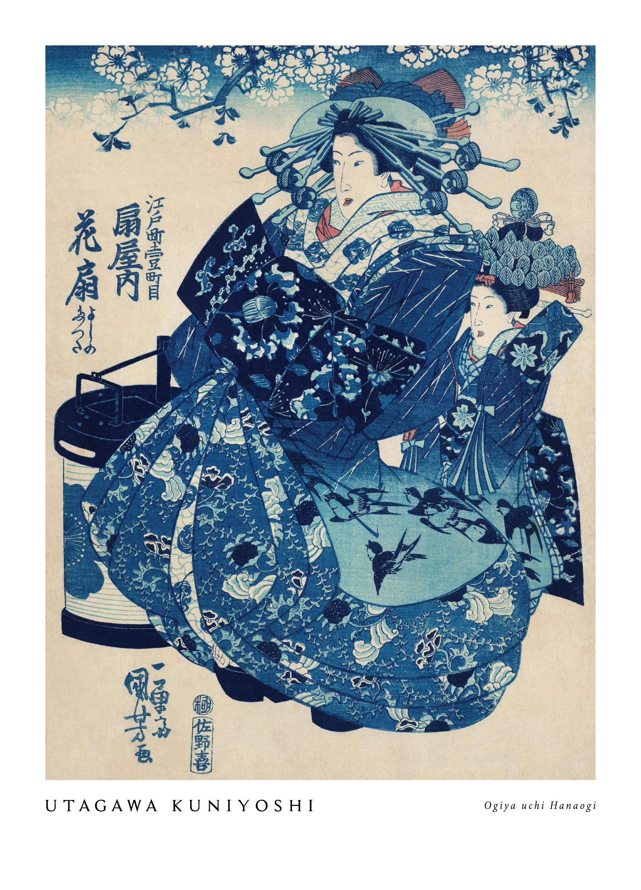 Utagawa Kuniyoshi - Ogiya uchi Hanaogi Plakat (50x70 cm) - Plakater > Malerier fra kjente kunstnere