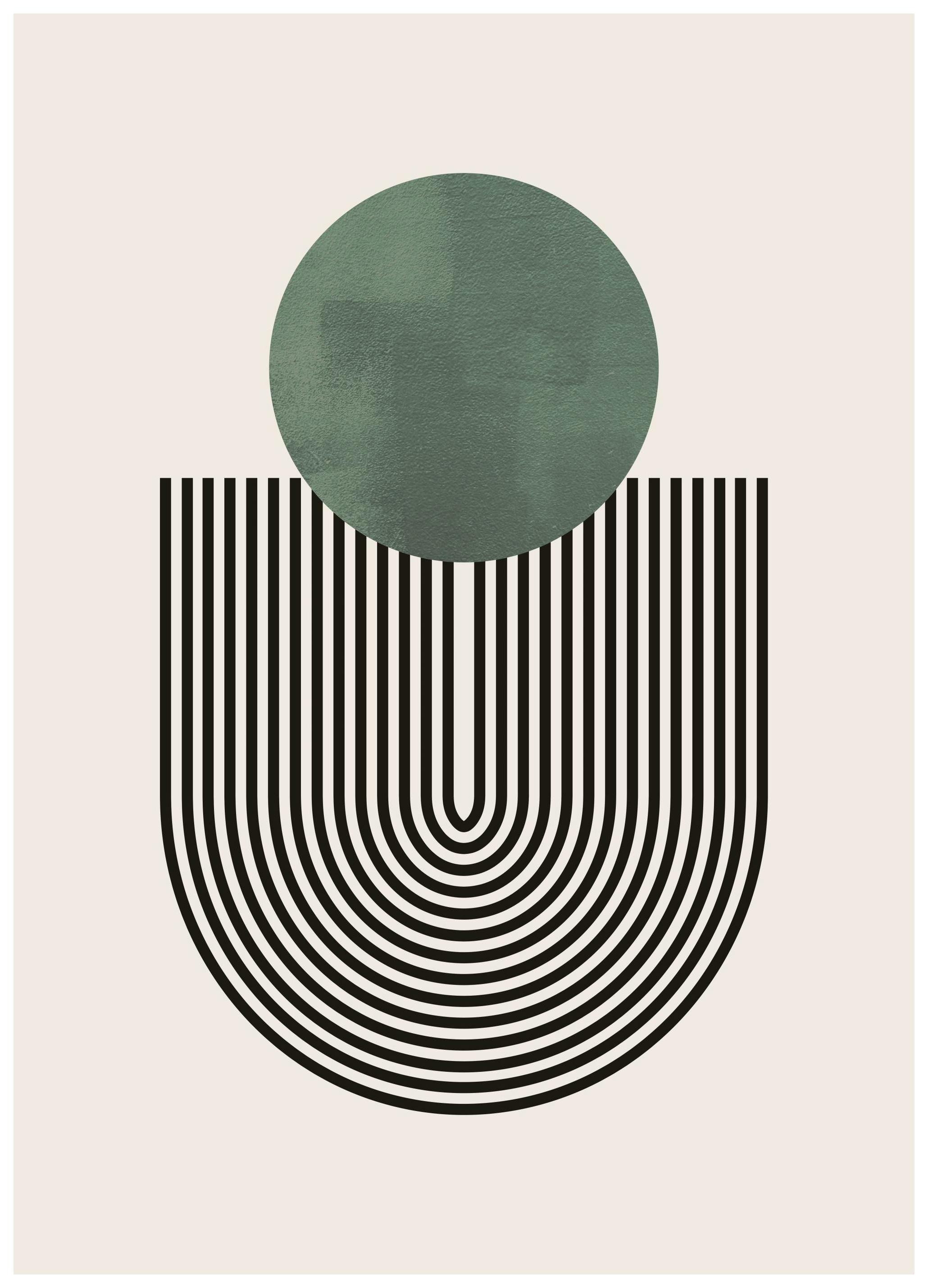 Mid Century Green No1 Poster (21x30 cm)