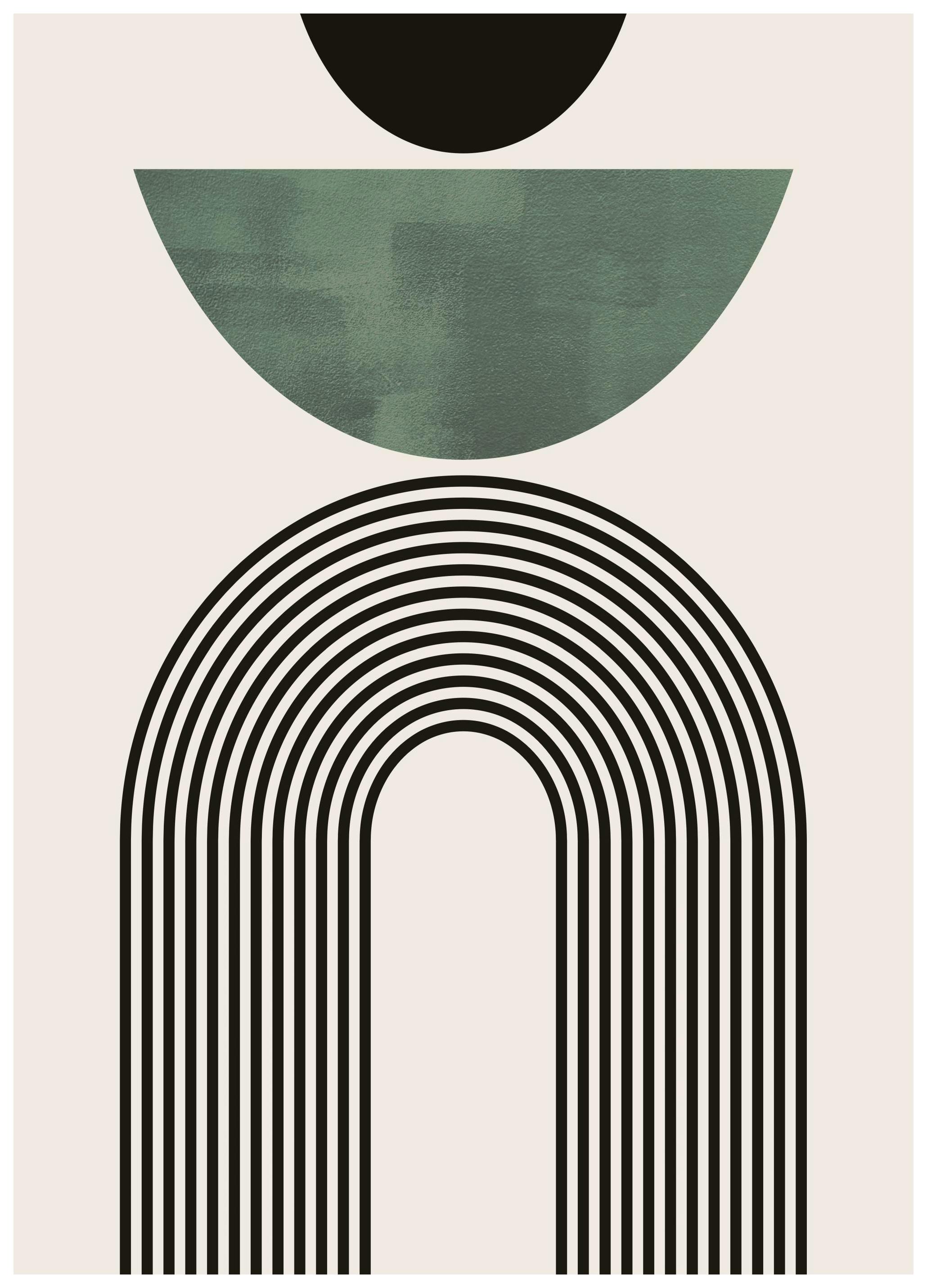Mid Century Green No2 Poster (50x70 cm)