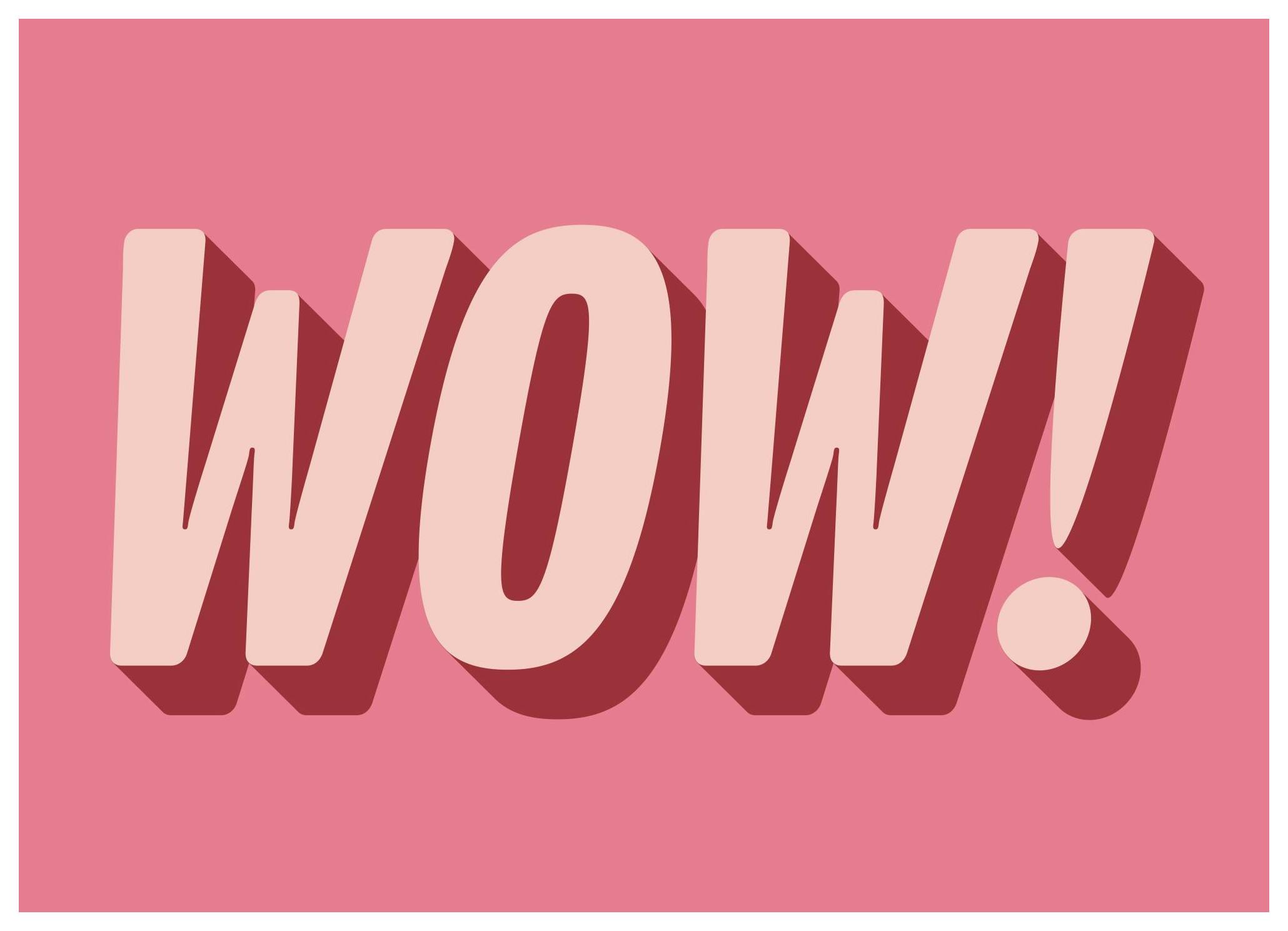 Wow Affiche (30x40 cm) - Affiches typographiques