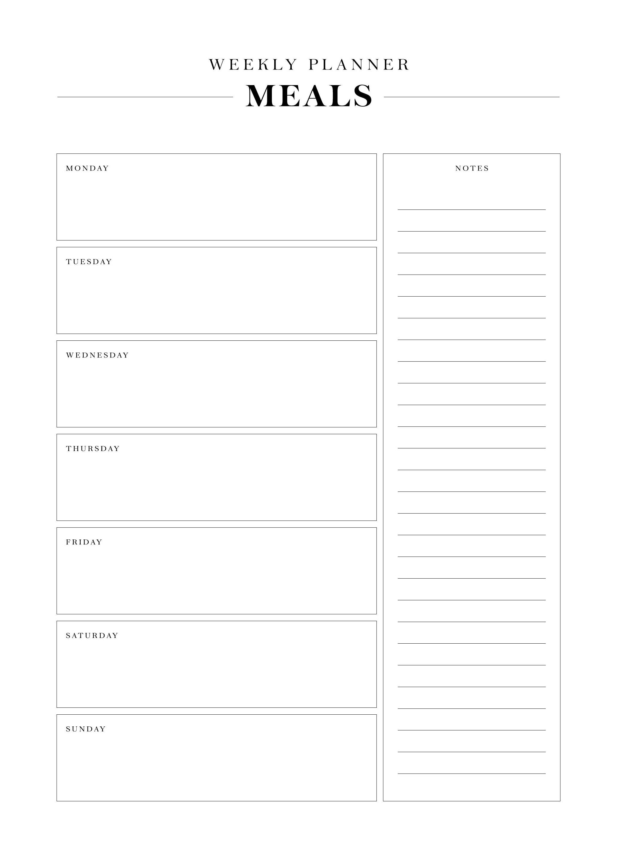 Prints - Weekly Meal Planner Print (30x40 cm) - Planner posters