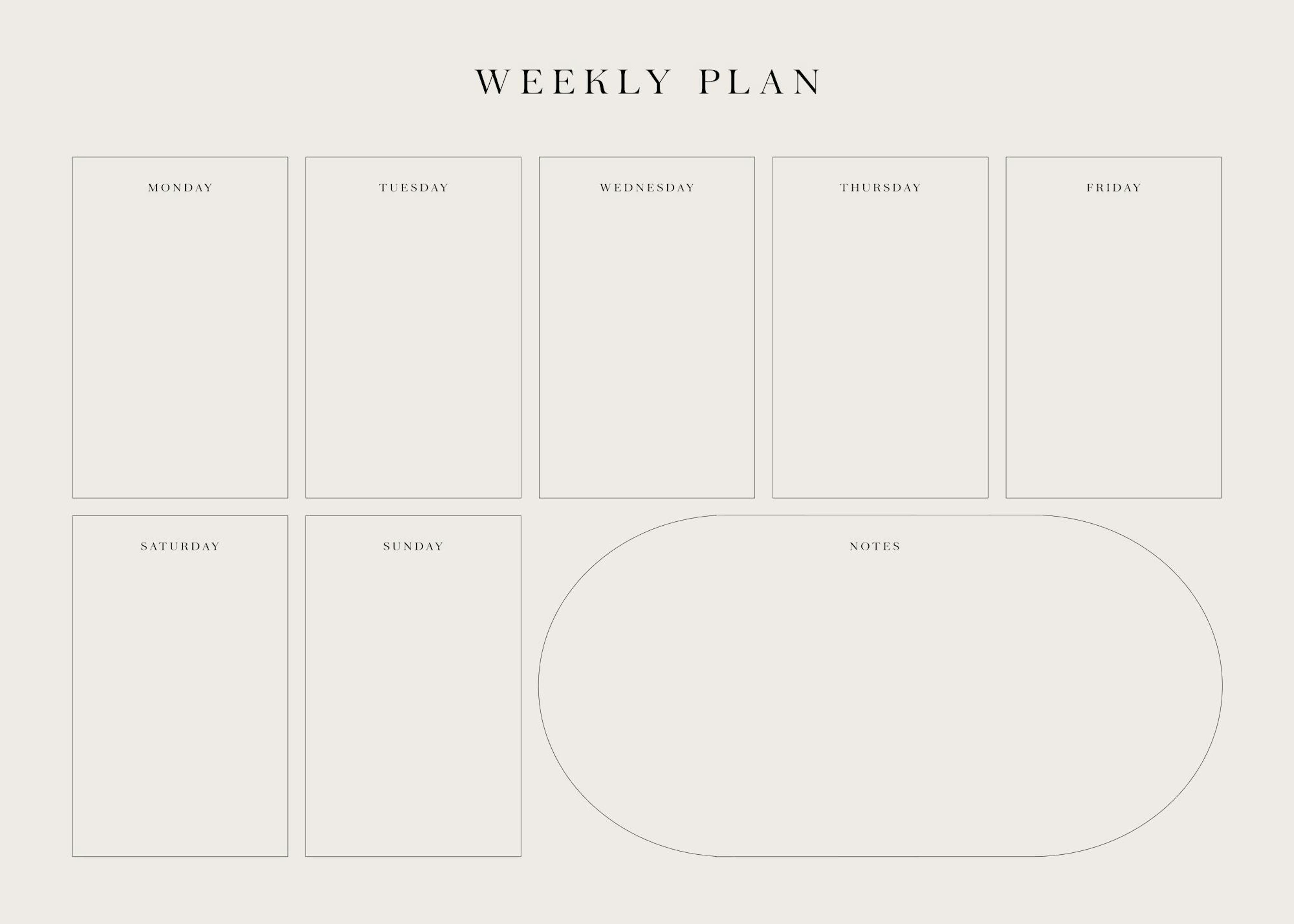 Weekly Planner Beige Print 0
