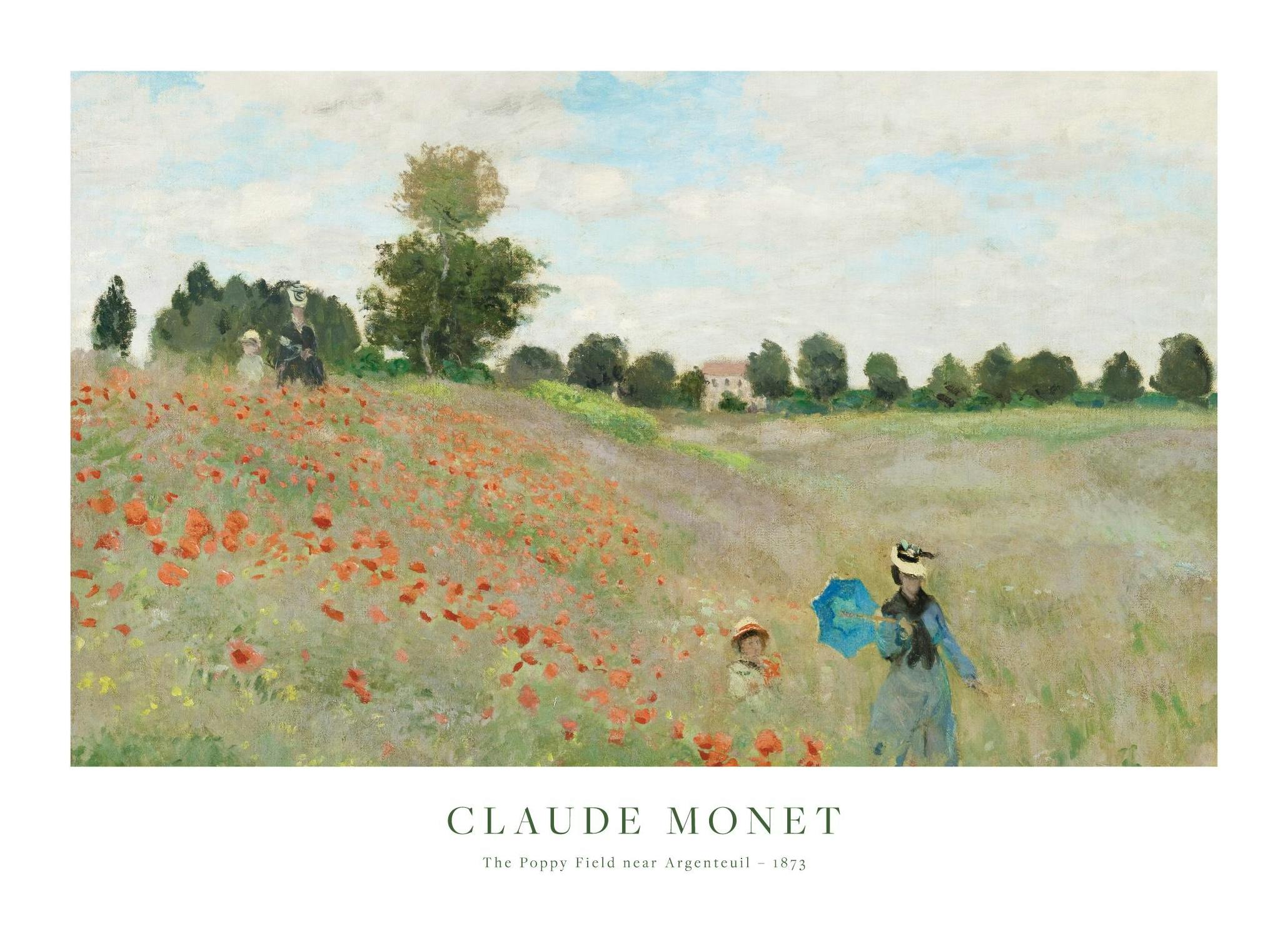 Monet - The Poppy Field near Argenteuil Plakat (30x40 cm) - Plakater > Malerier fra kjente kunstnere > Monet Plakat