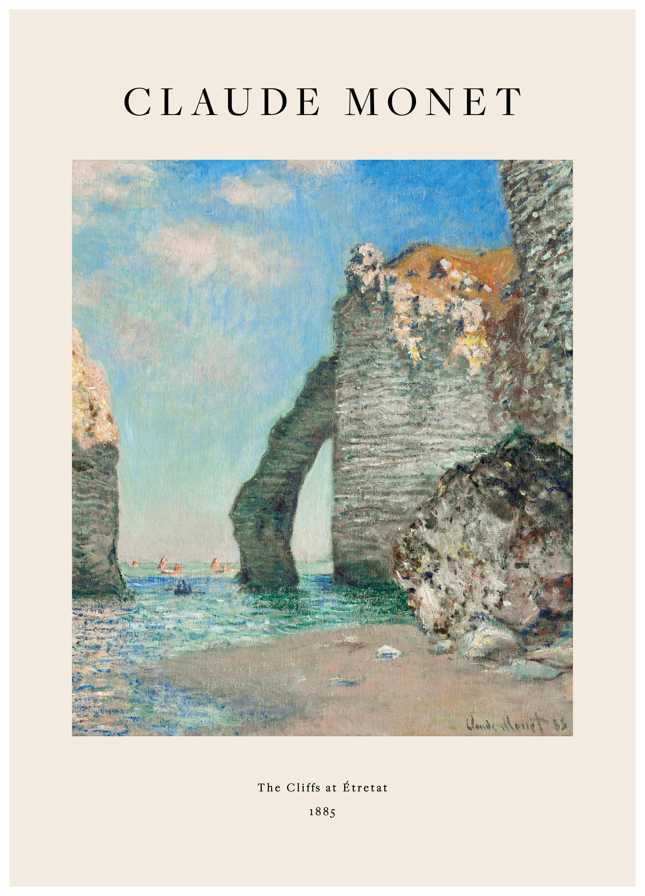 Monet - The Cliffs at Étretat Plakat (50x70 cm)- Monet Plakat