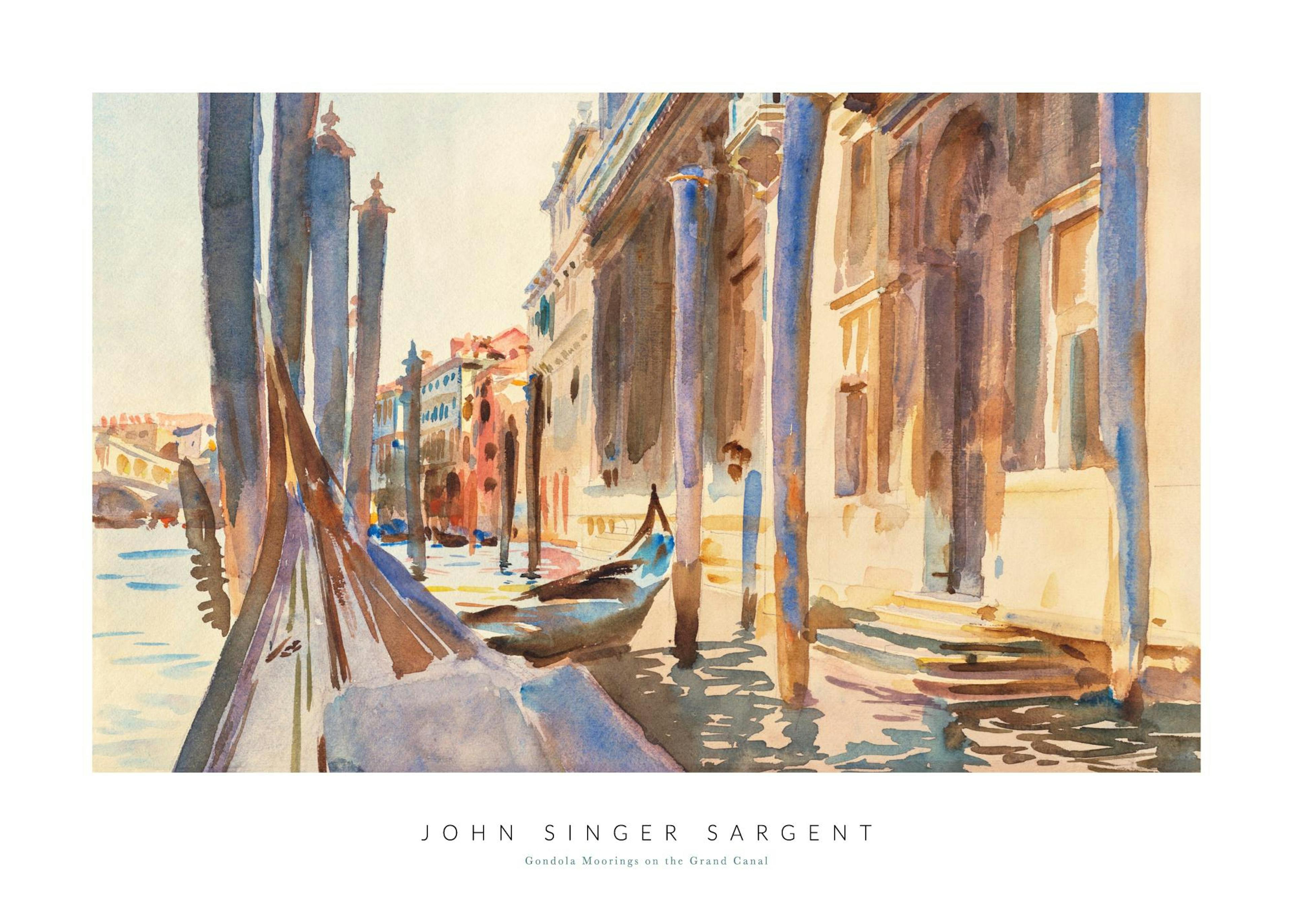 John Singer Sargent - Gondola Moorings on the Grand Canal Plakat 0