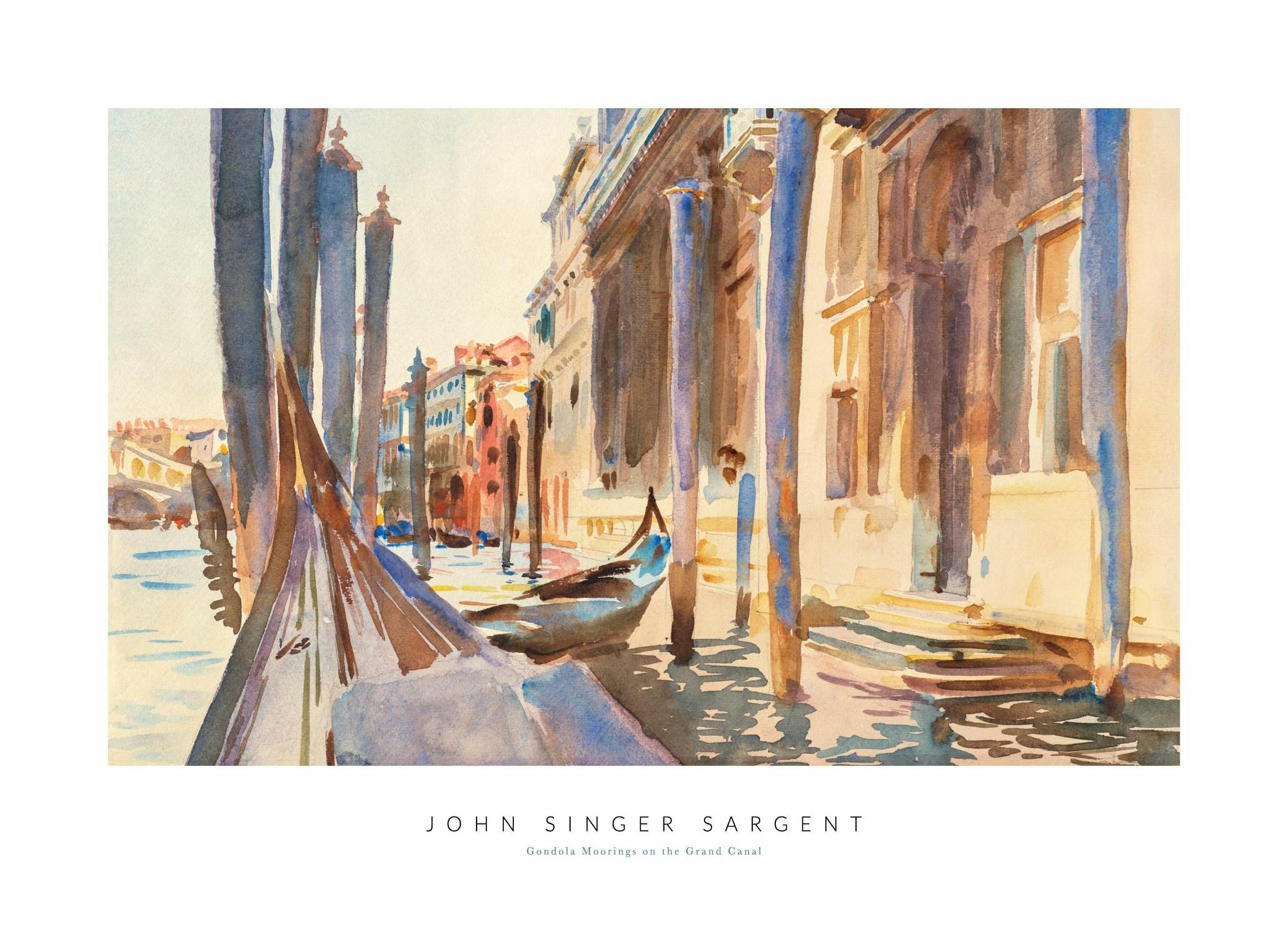 John Singer Sargent - Gondola Moorings on the Grand Canal Poster (21x30 cm)