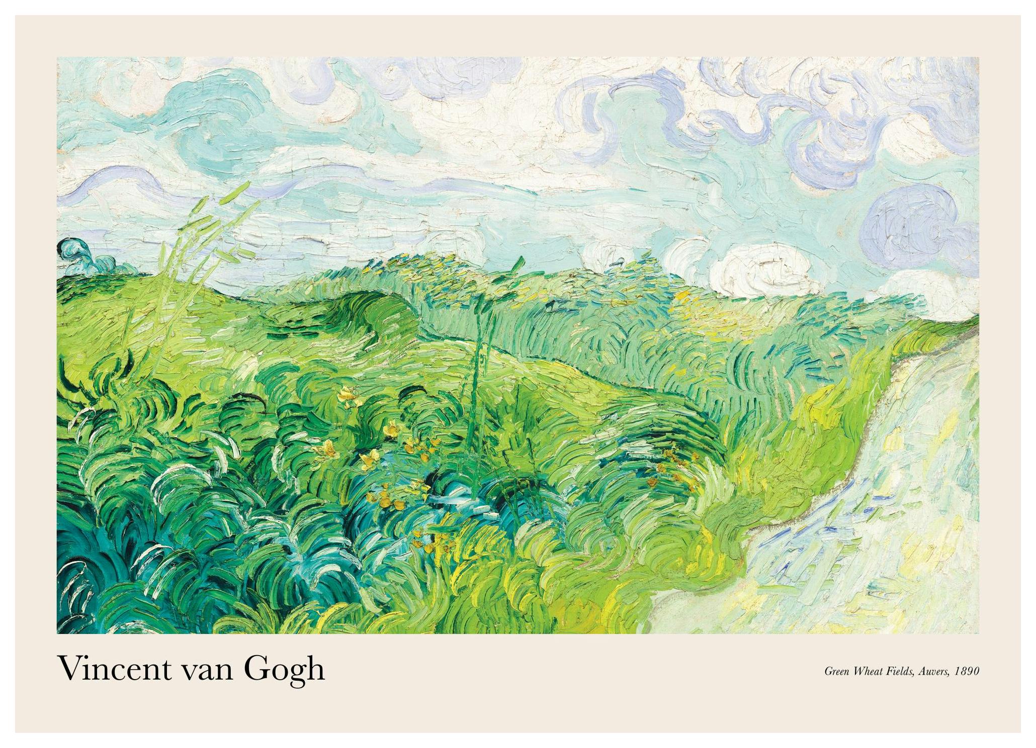 Van Gogh - Green Wheat Fields, Auvers Poster (50x70 cm) - Van Gogh Poster