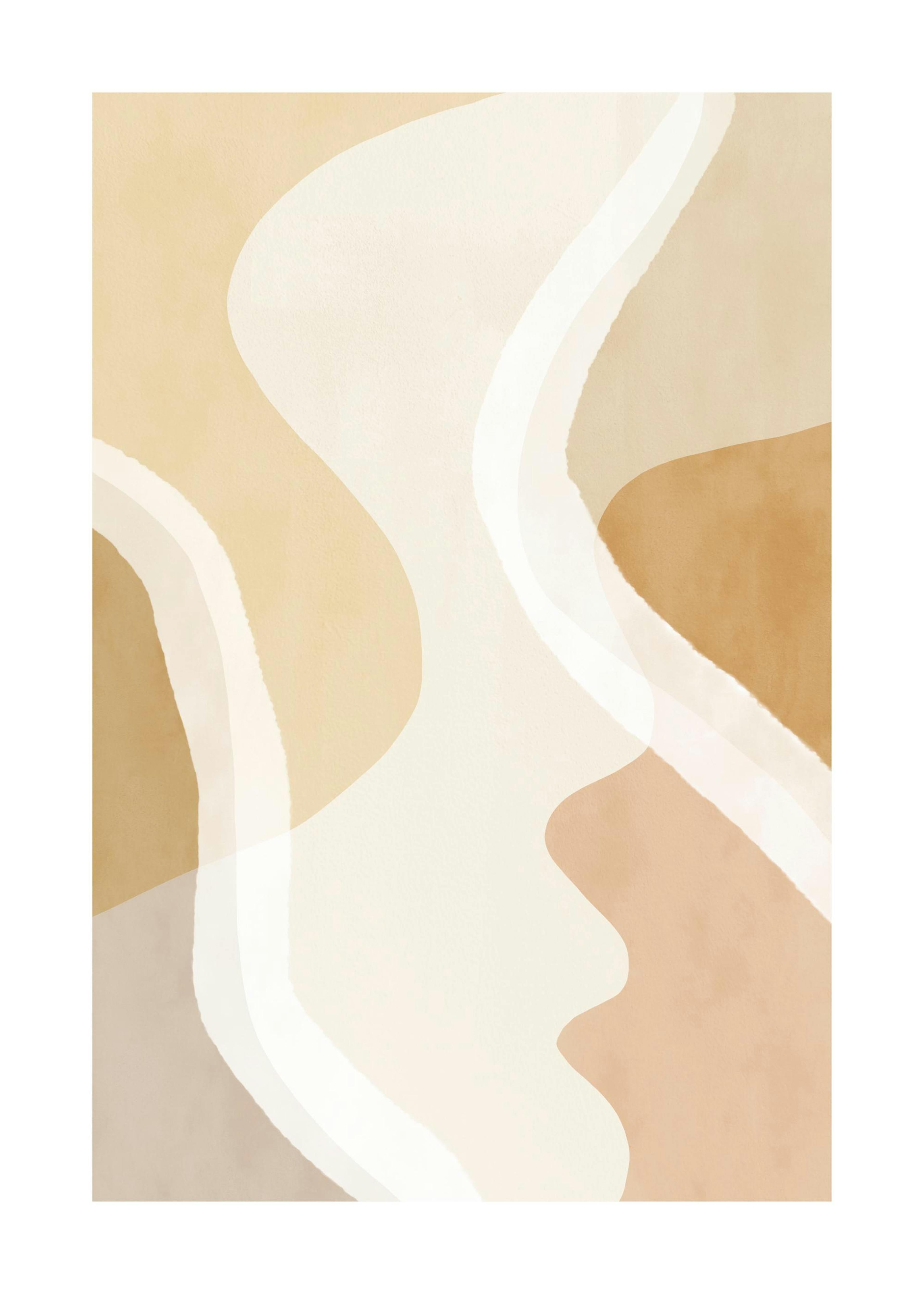Abstract Yellow Shapes No1 Print 0