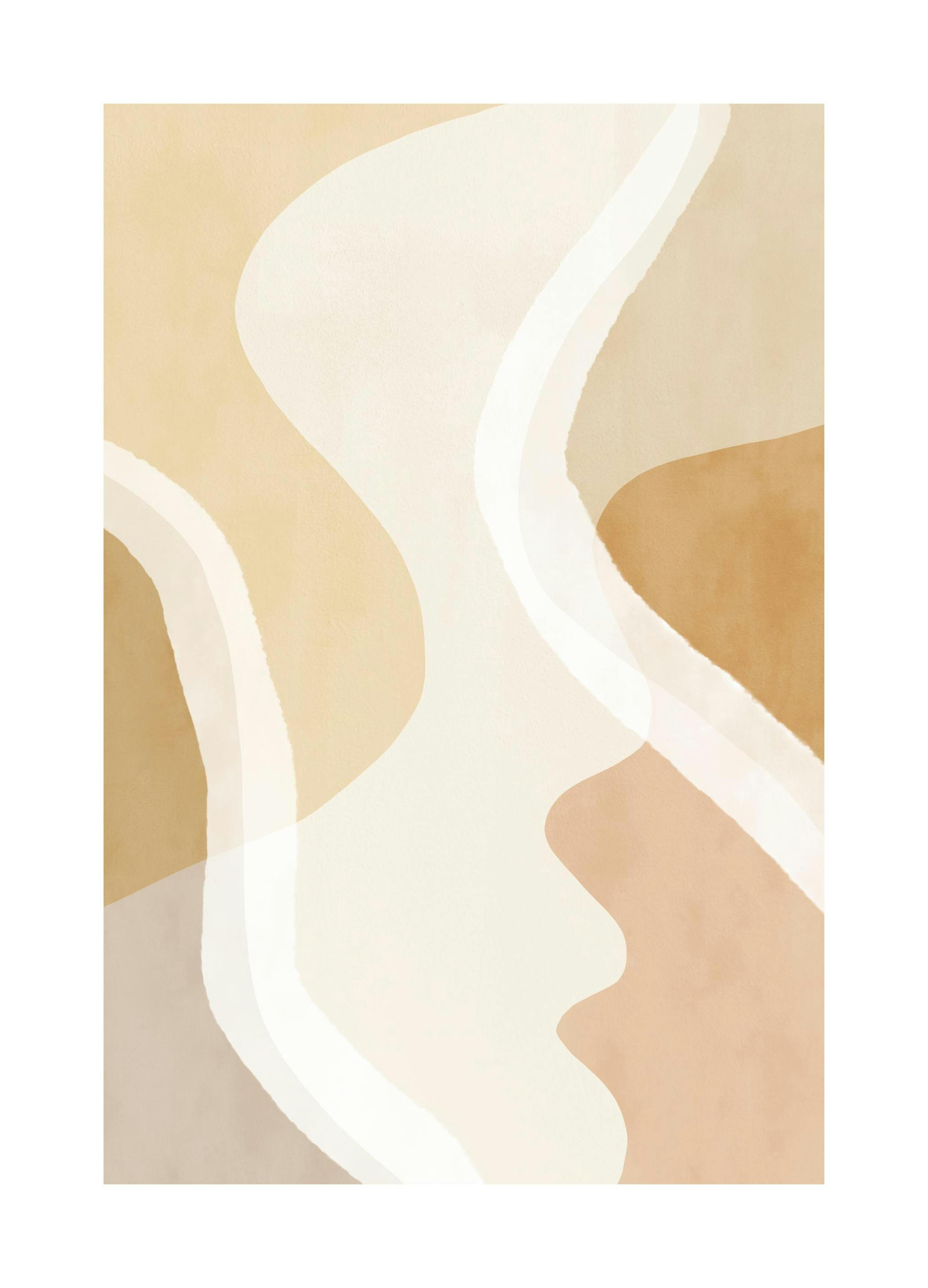 Abstract Yellow Shapes No1 Print (50x50 cm)
