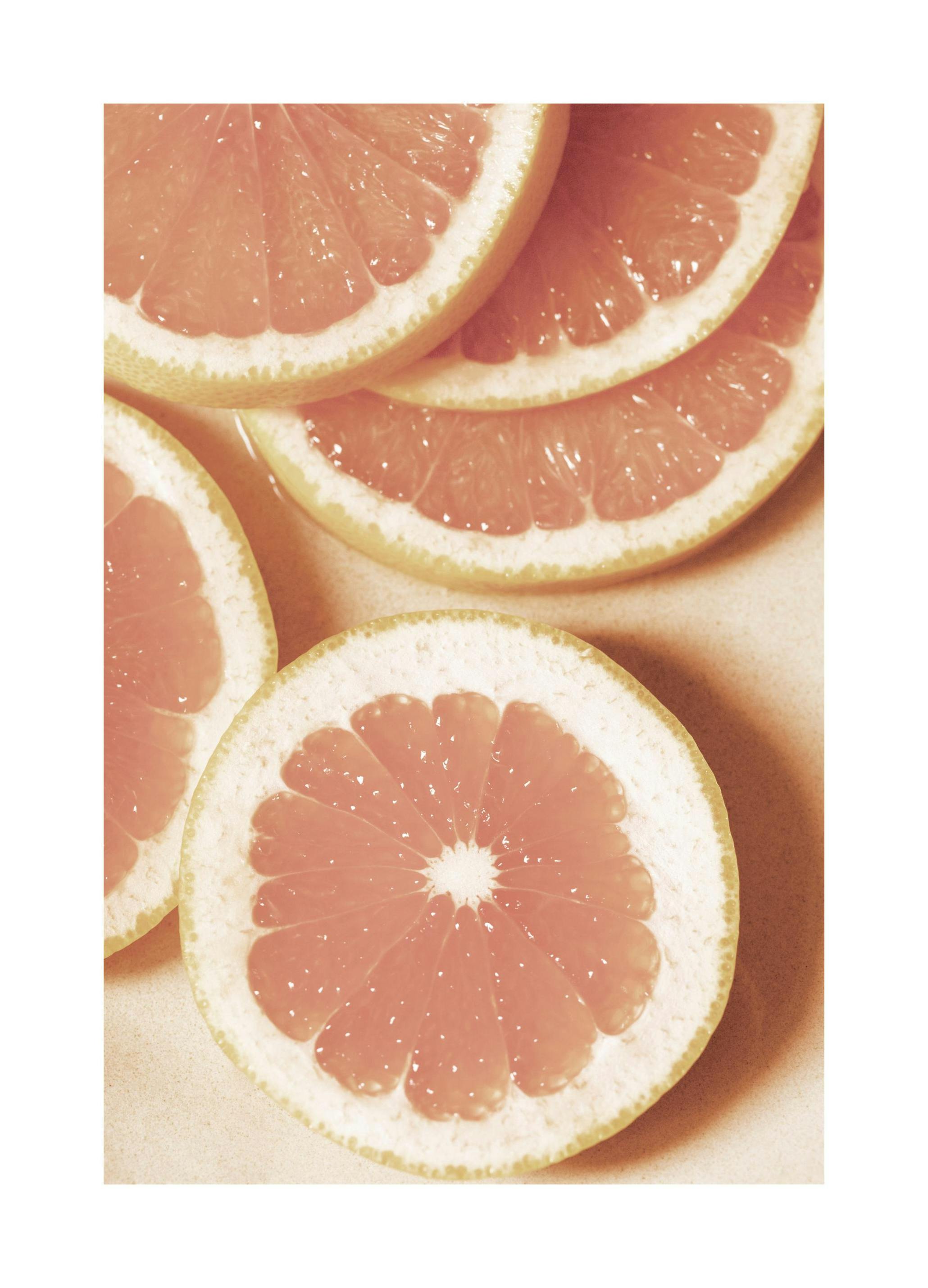 Sliced Grapefruit Plakat (50x70 cm)- Jedzenie
