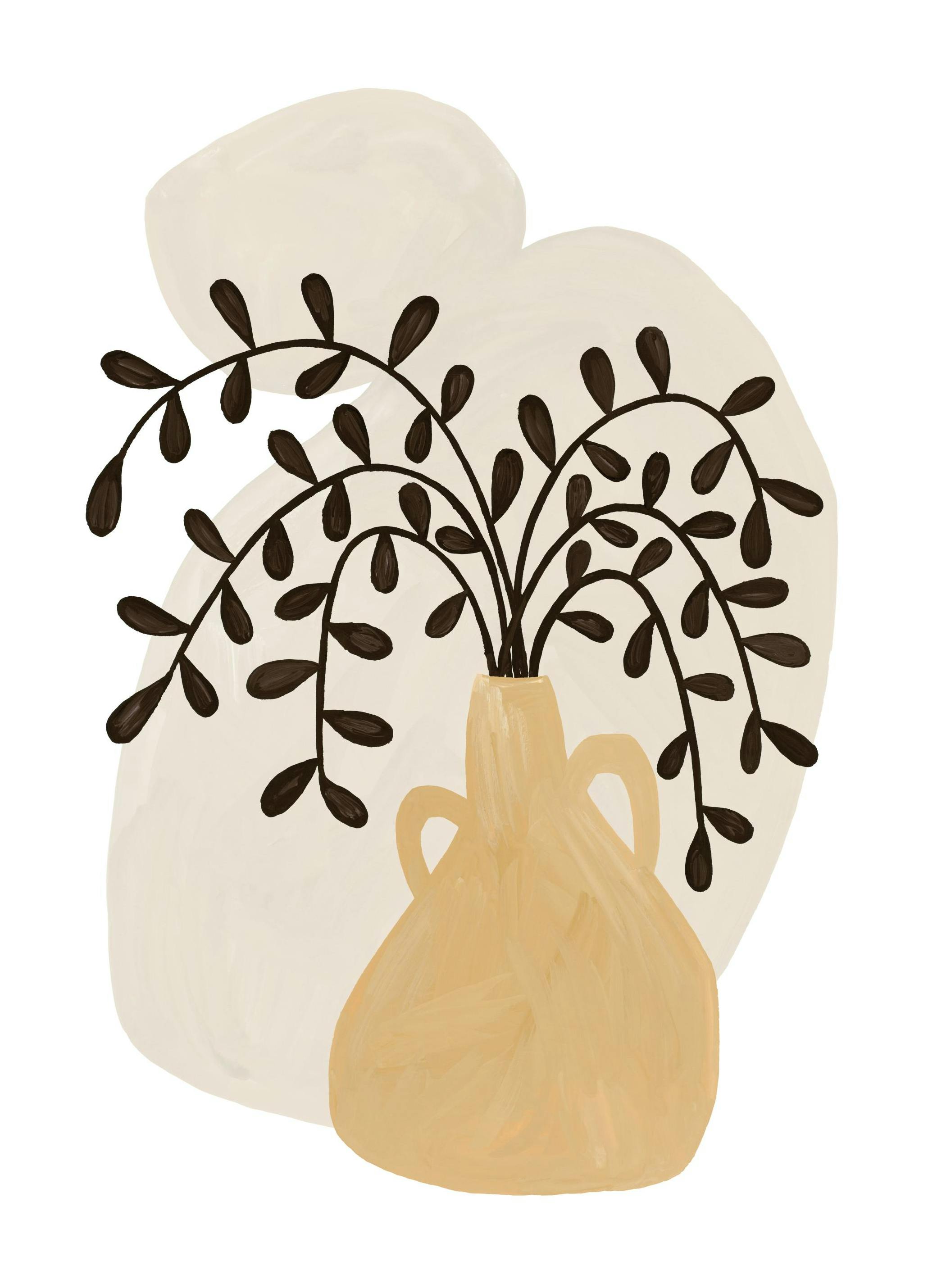 Yellow Vase Poster (50x70 cm) - Schilderijen