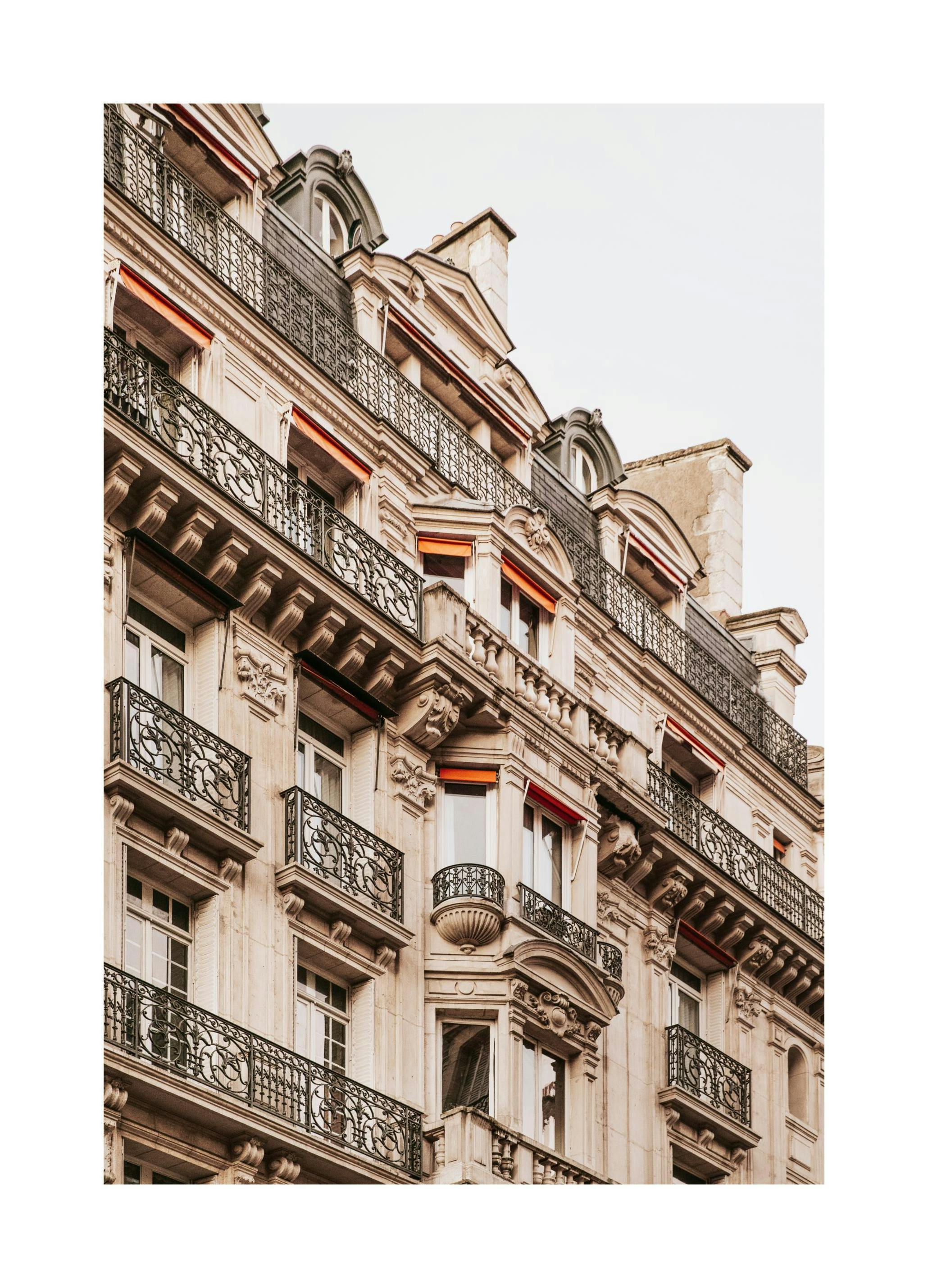 Facade With Balconies Poster (30x40 cm) - Architectuur