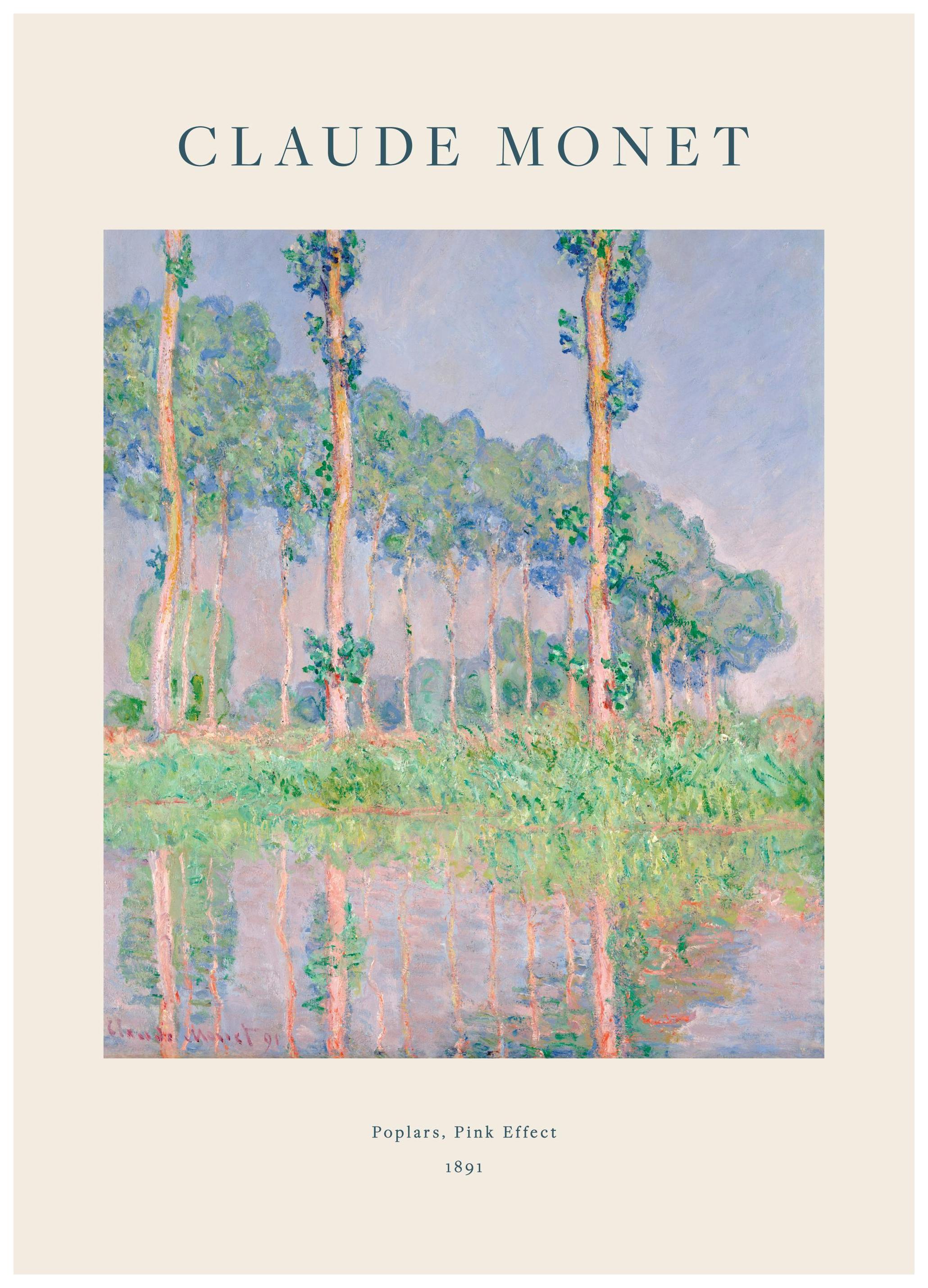 Monet - Poplars, Pink Effect Plakat (21x30 cm) - Plakater > Malerier fra kjente kunstnere > Monet Plakat