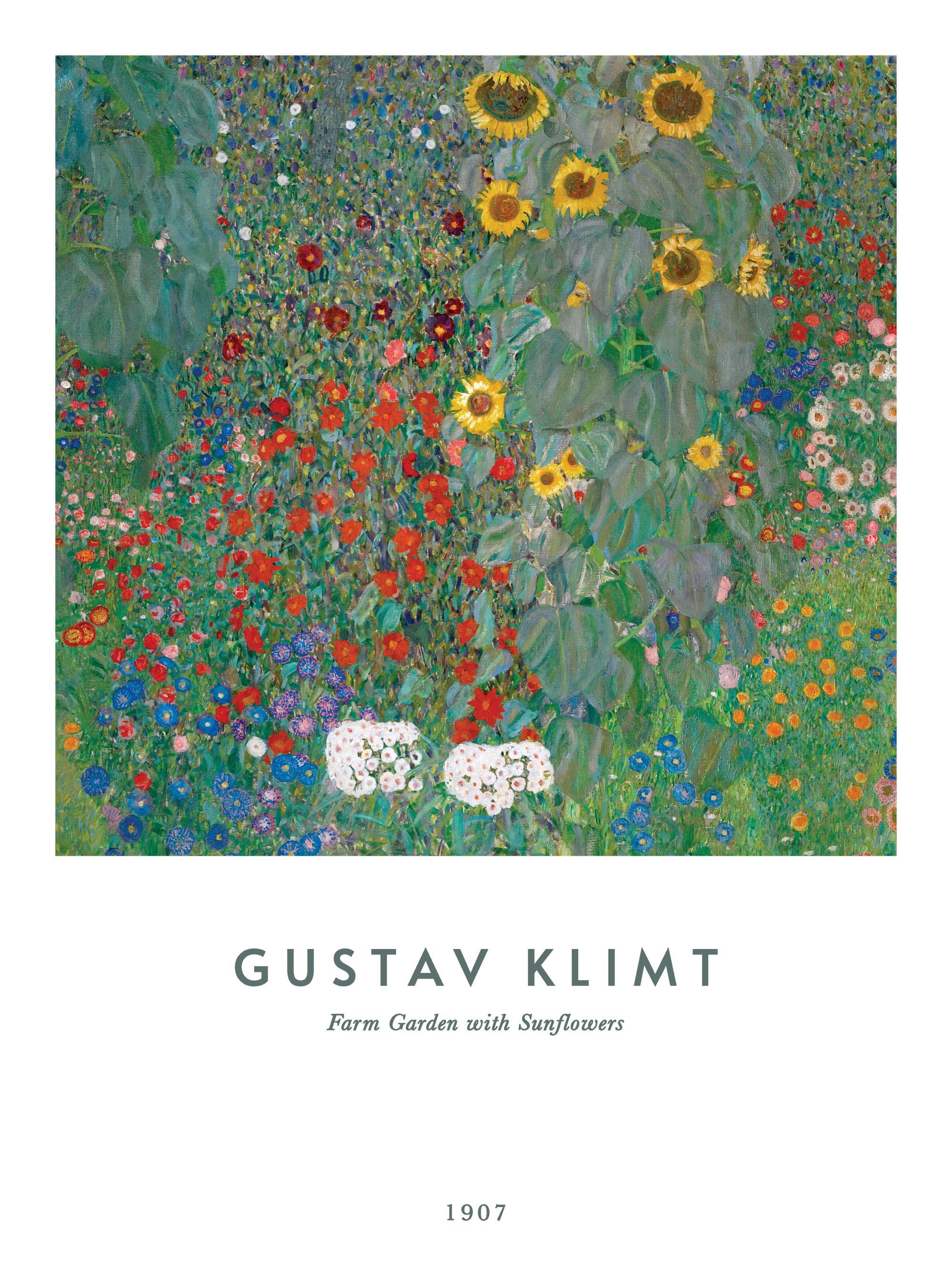Gustav Klimt - Farm Garden with Sunflowers Poster - Sunflower