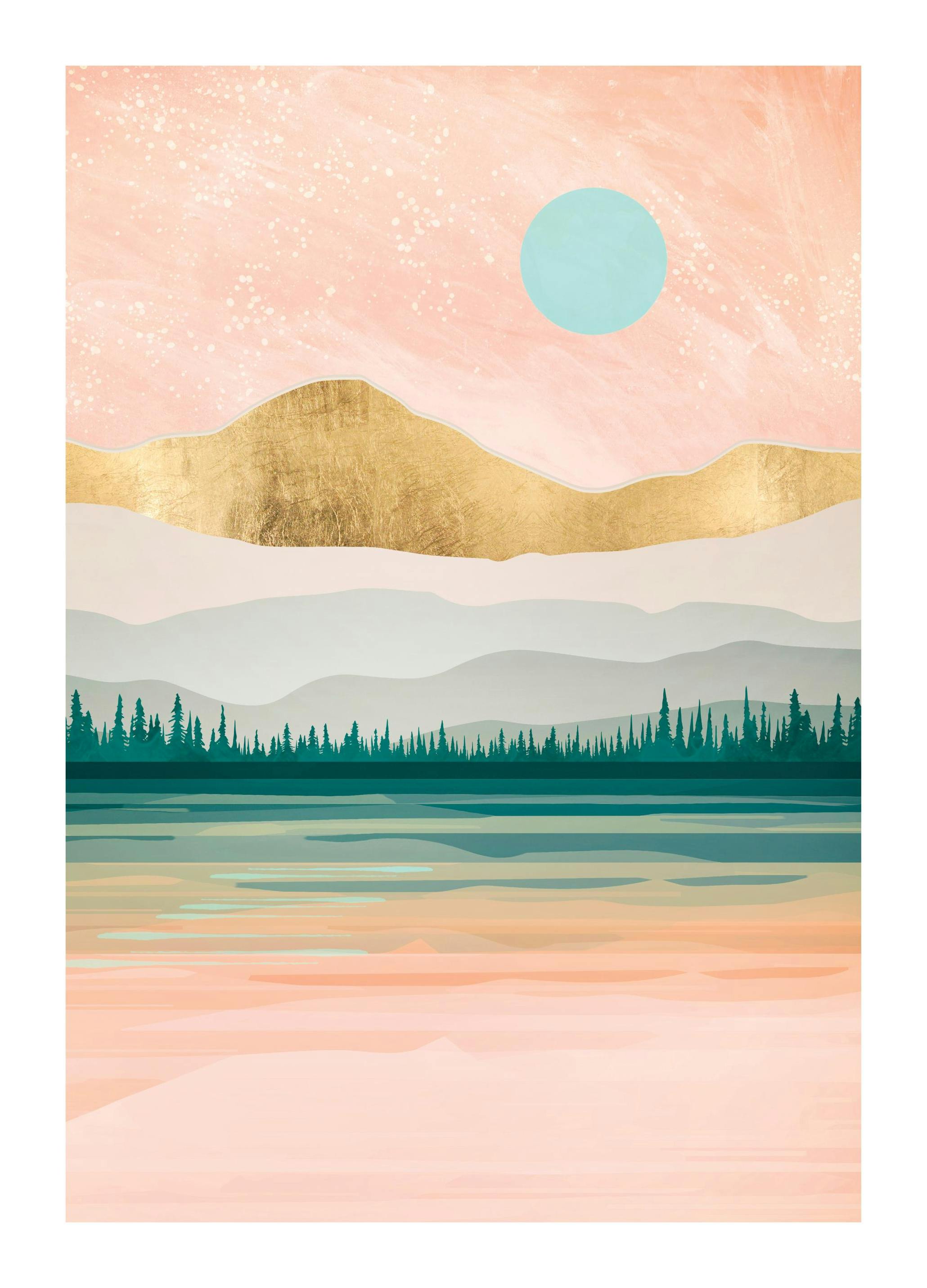 SpaceFrog Designs - Spring Forest Lake Poster (30x40 cm)- SpaceFrog Designs