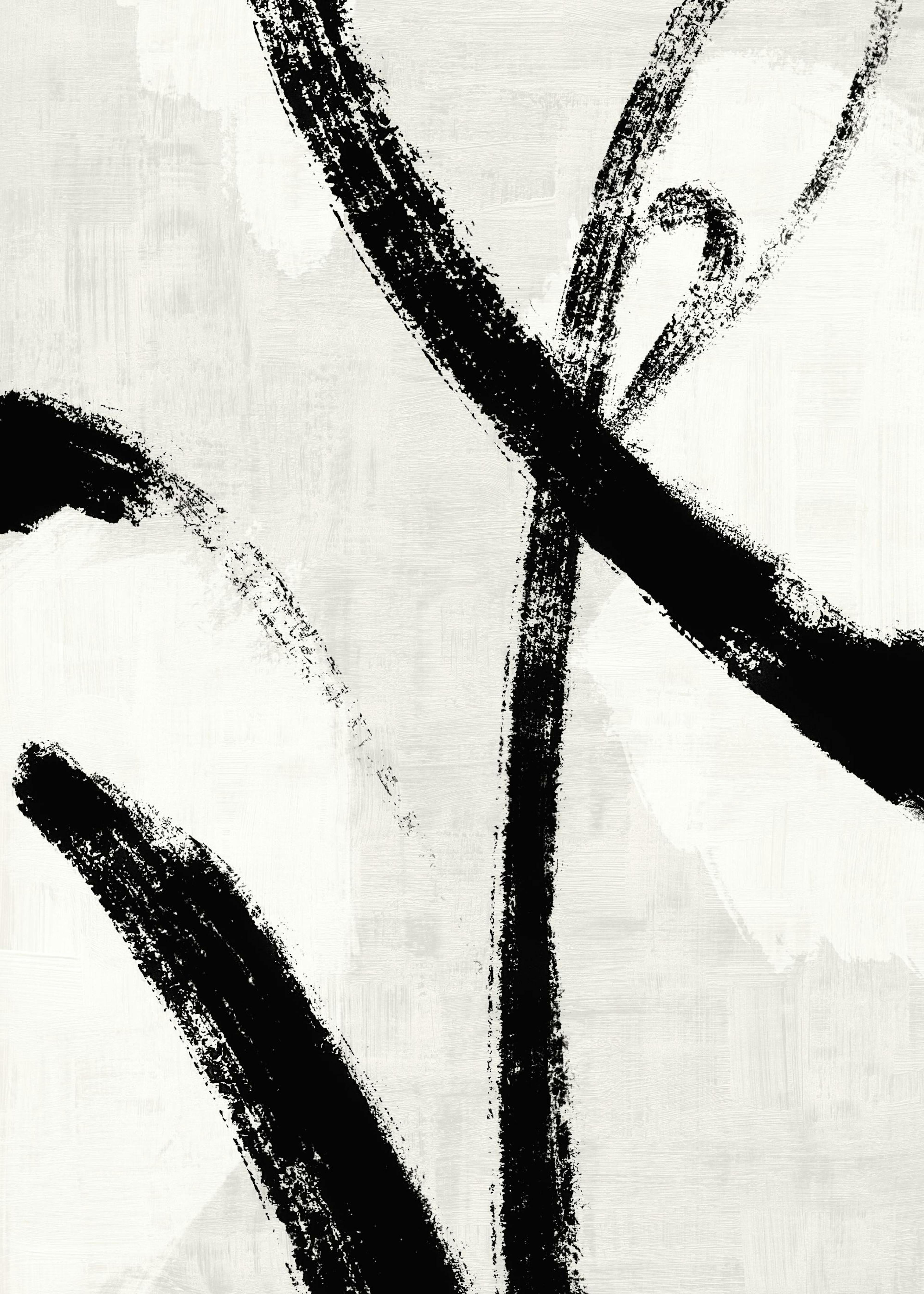 Black Brush Strokes No1 Print 0