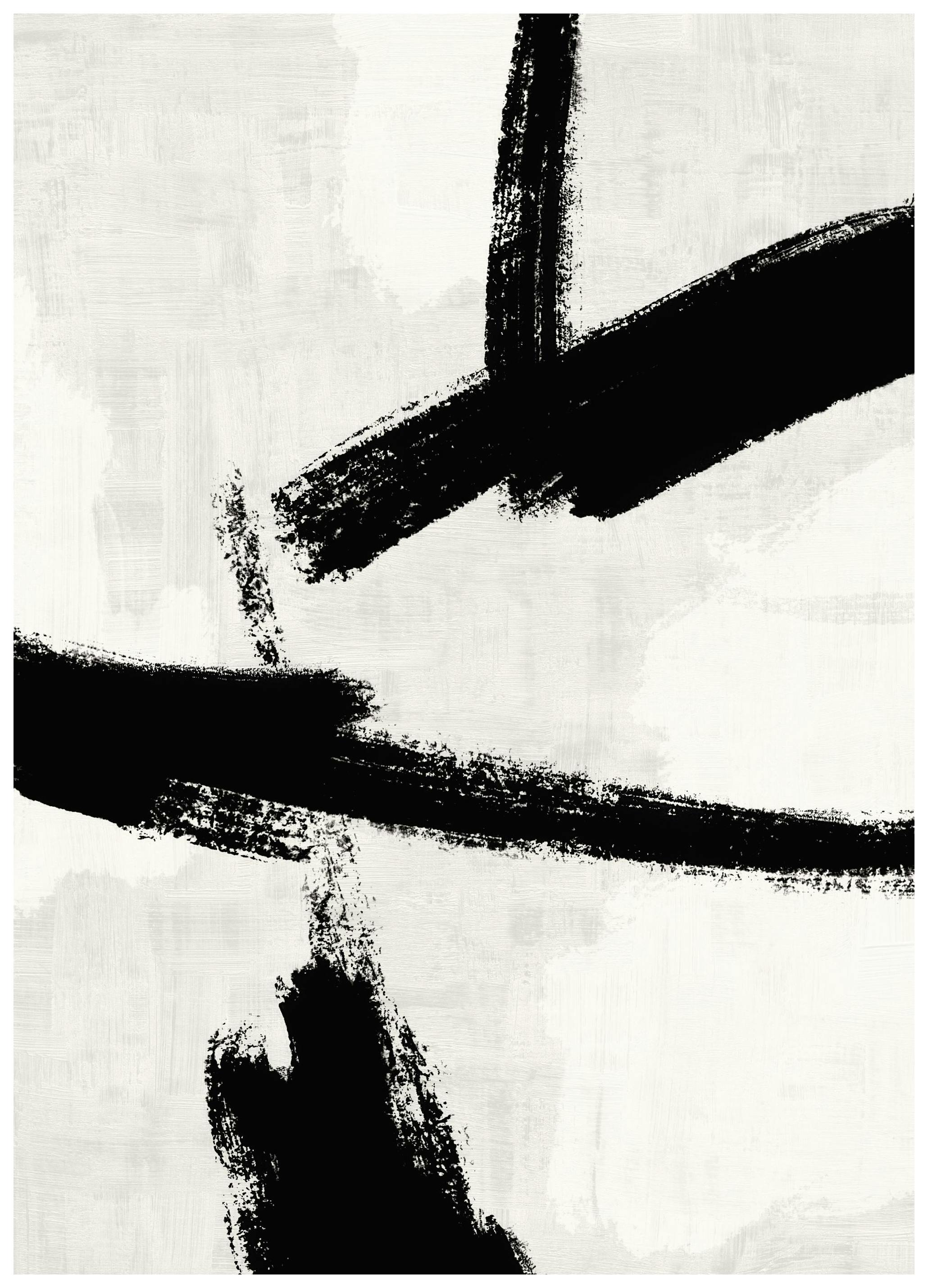 Black Brush Strokes No2 Print (30x40 cm)