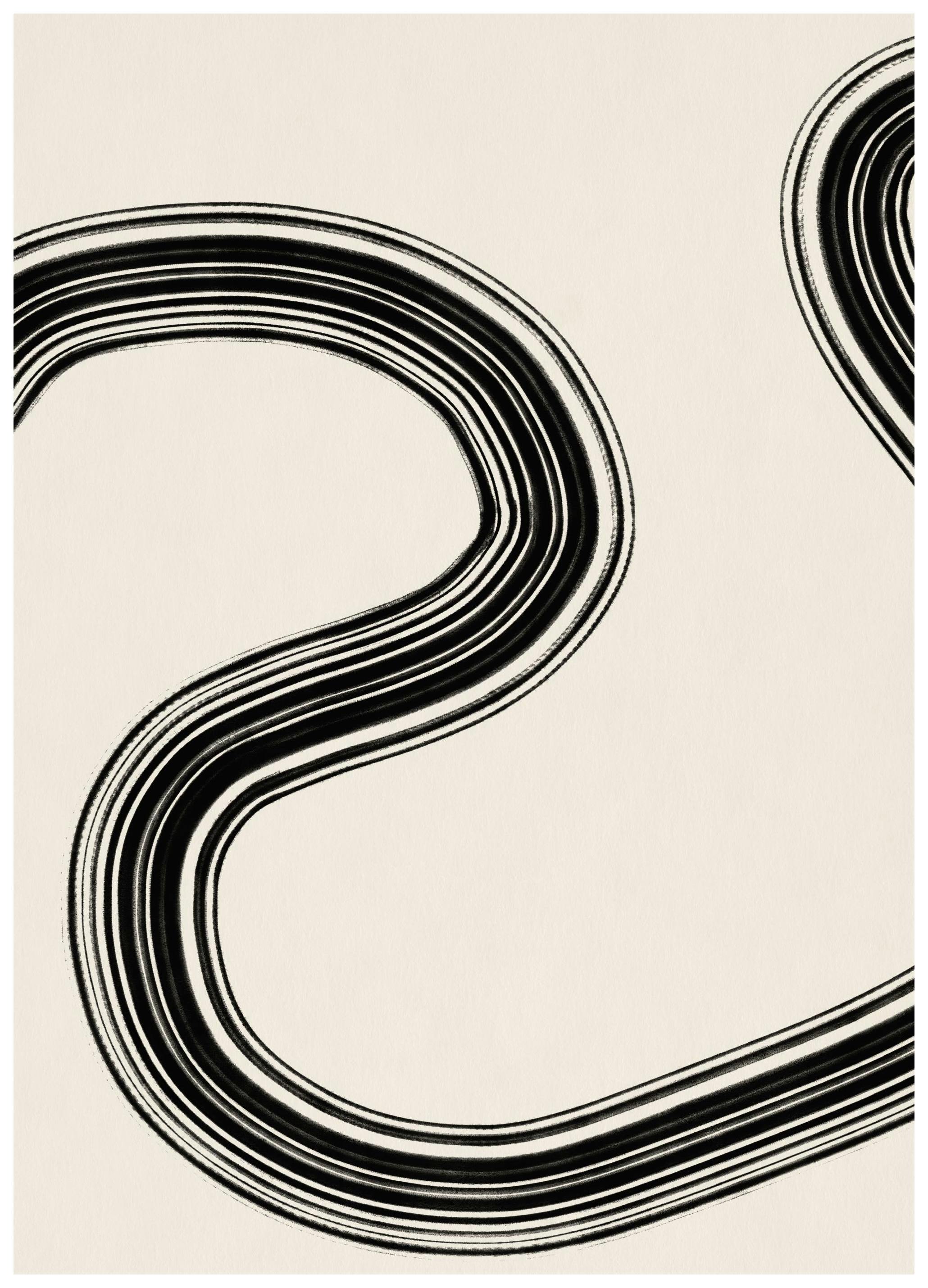 Prints - Black Curve No1 Print (30x40 cm) - Abstract art prints