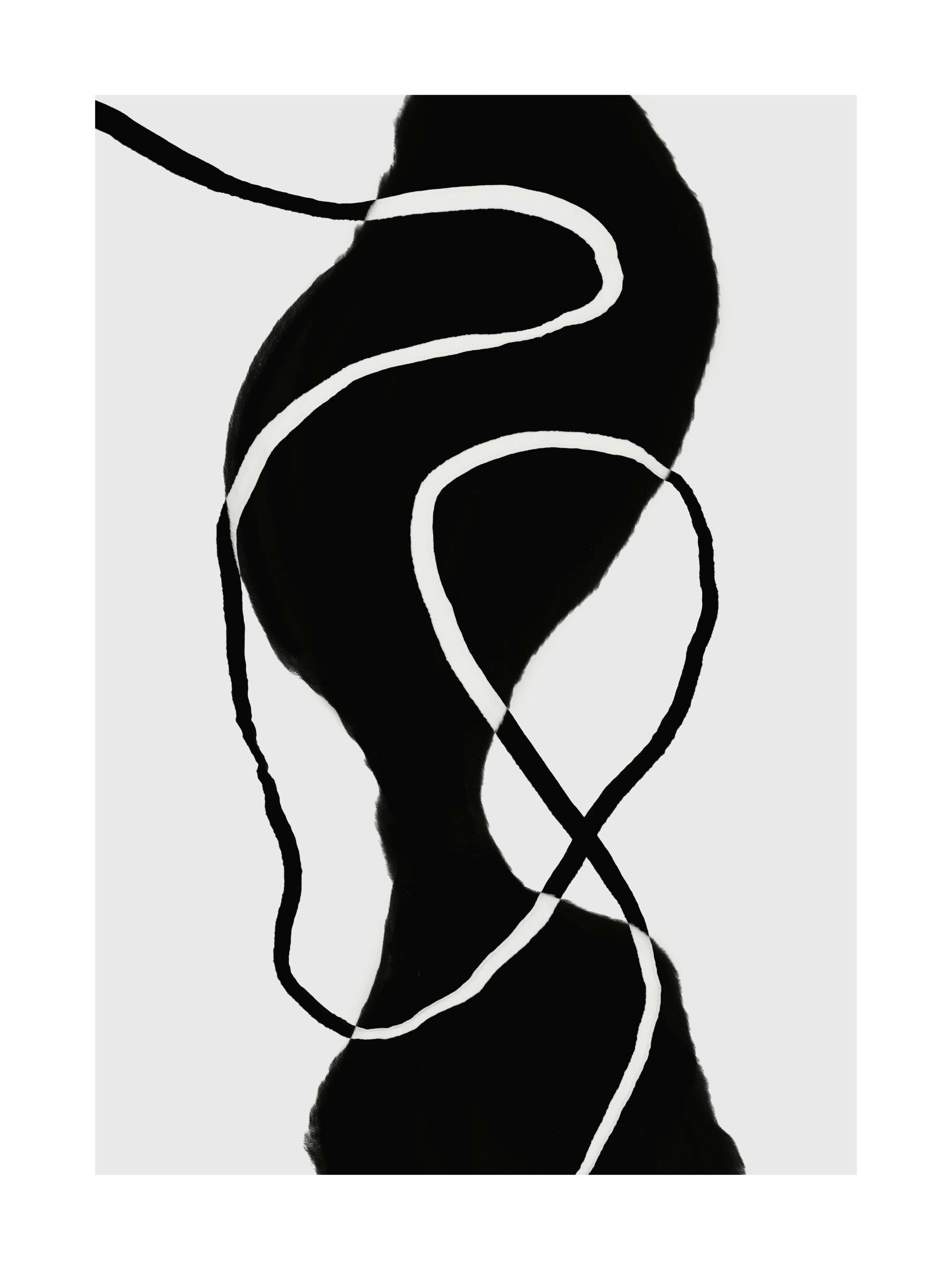 Black Abstract Shapes No1 Print - Main Image