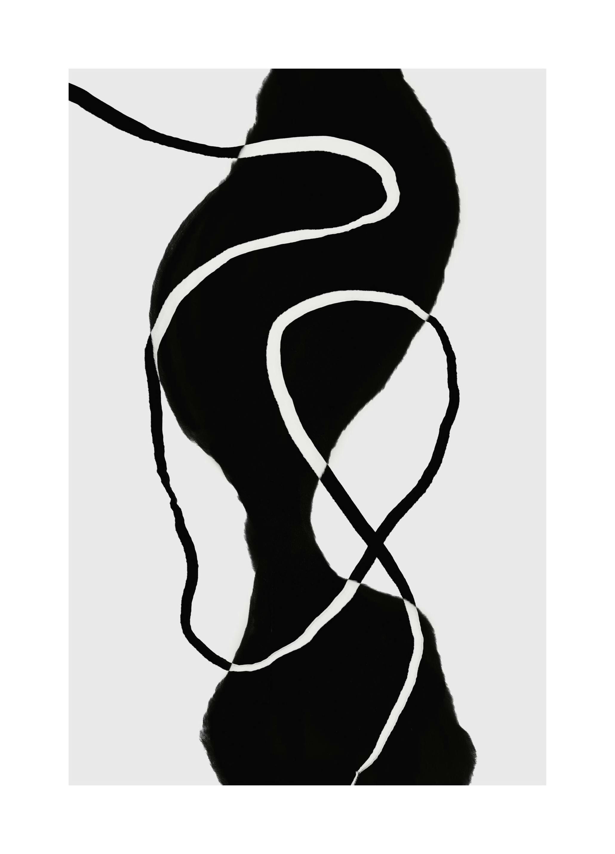 Black Abstract Shapes No1 Affiche (50x70 cm) - Affiches d'art abstrait