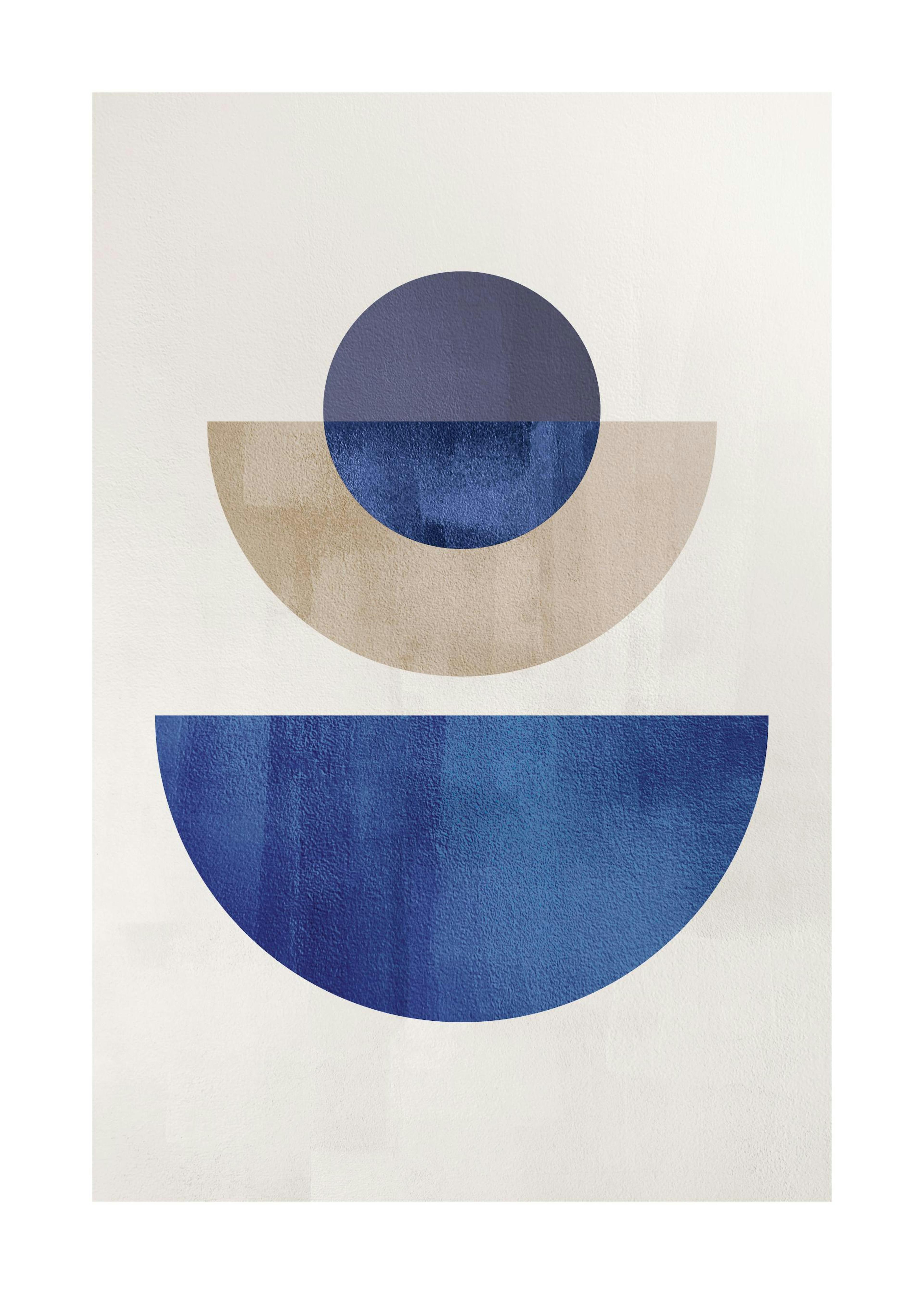 Blue Geometric Plakat 0