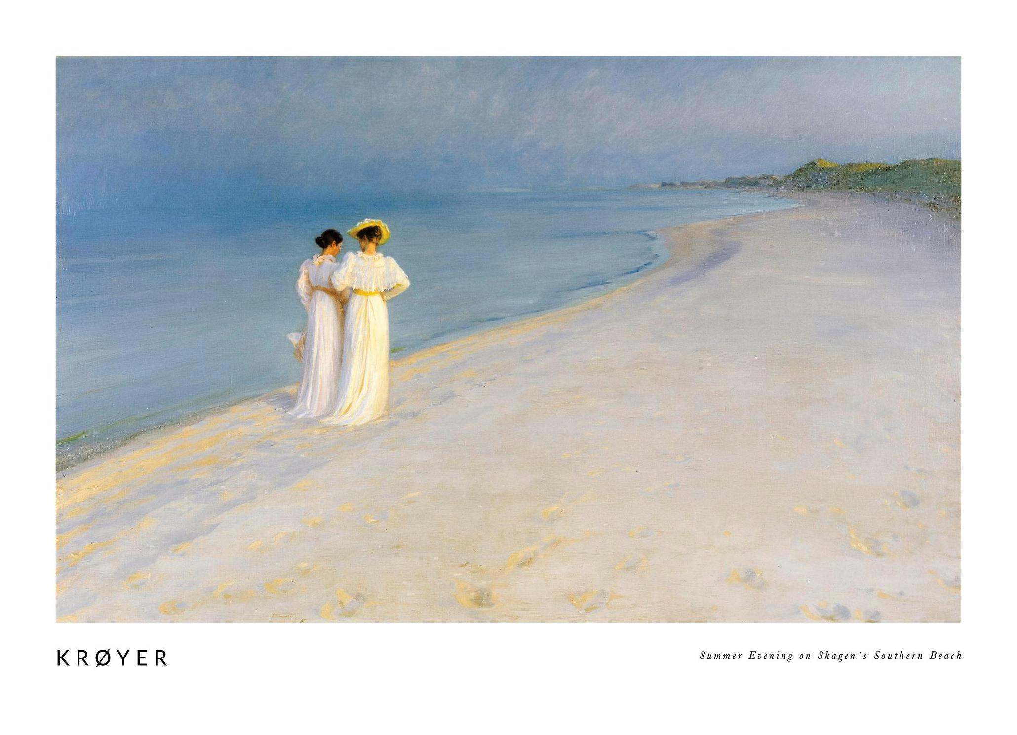Krøyer - Summer Evening on Skagen's Southern Beach Poster (30x40 cm)
