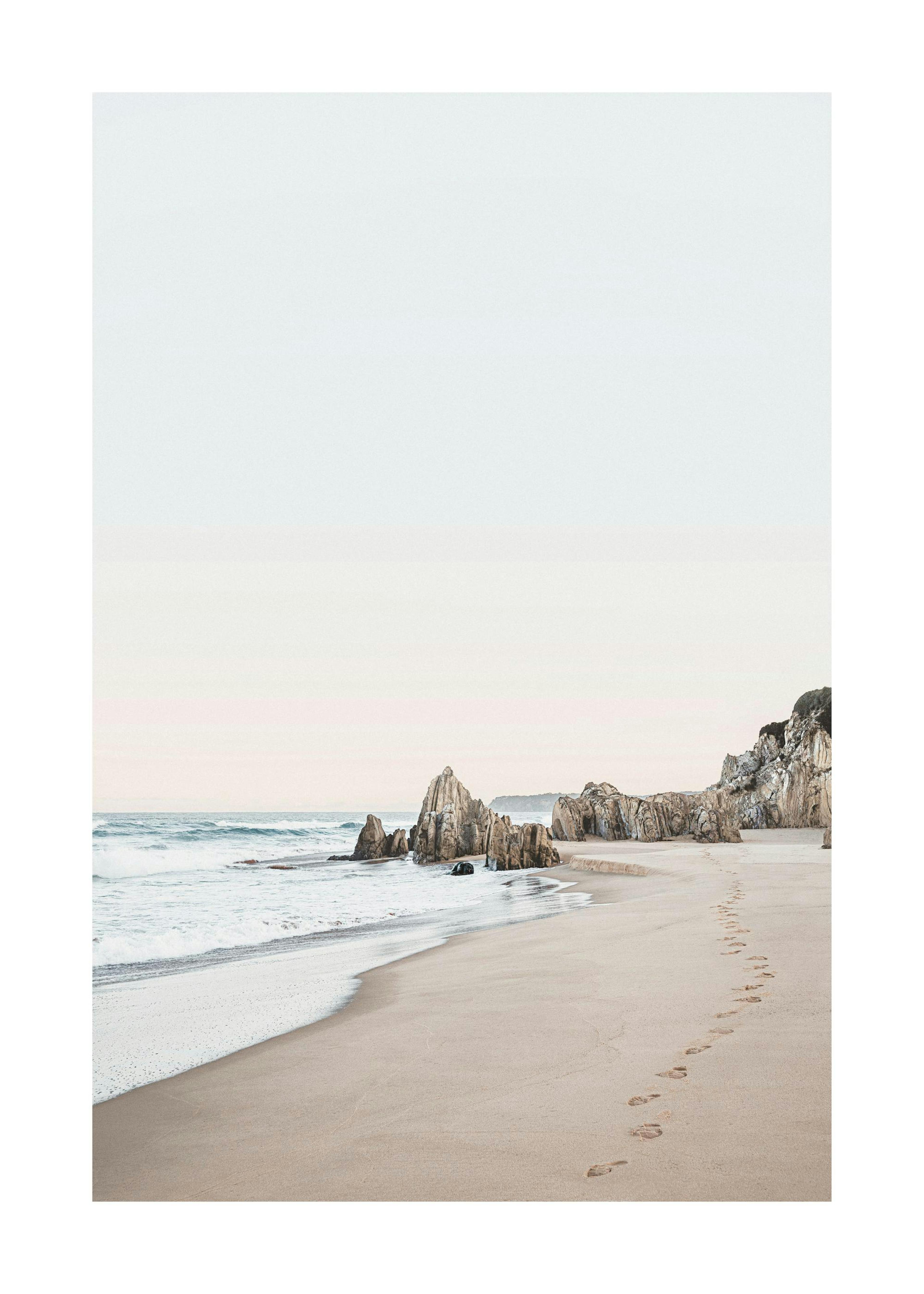 Footprints on Sandy Shore Print 0