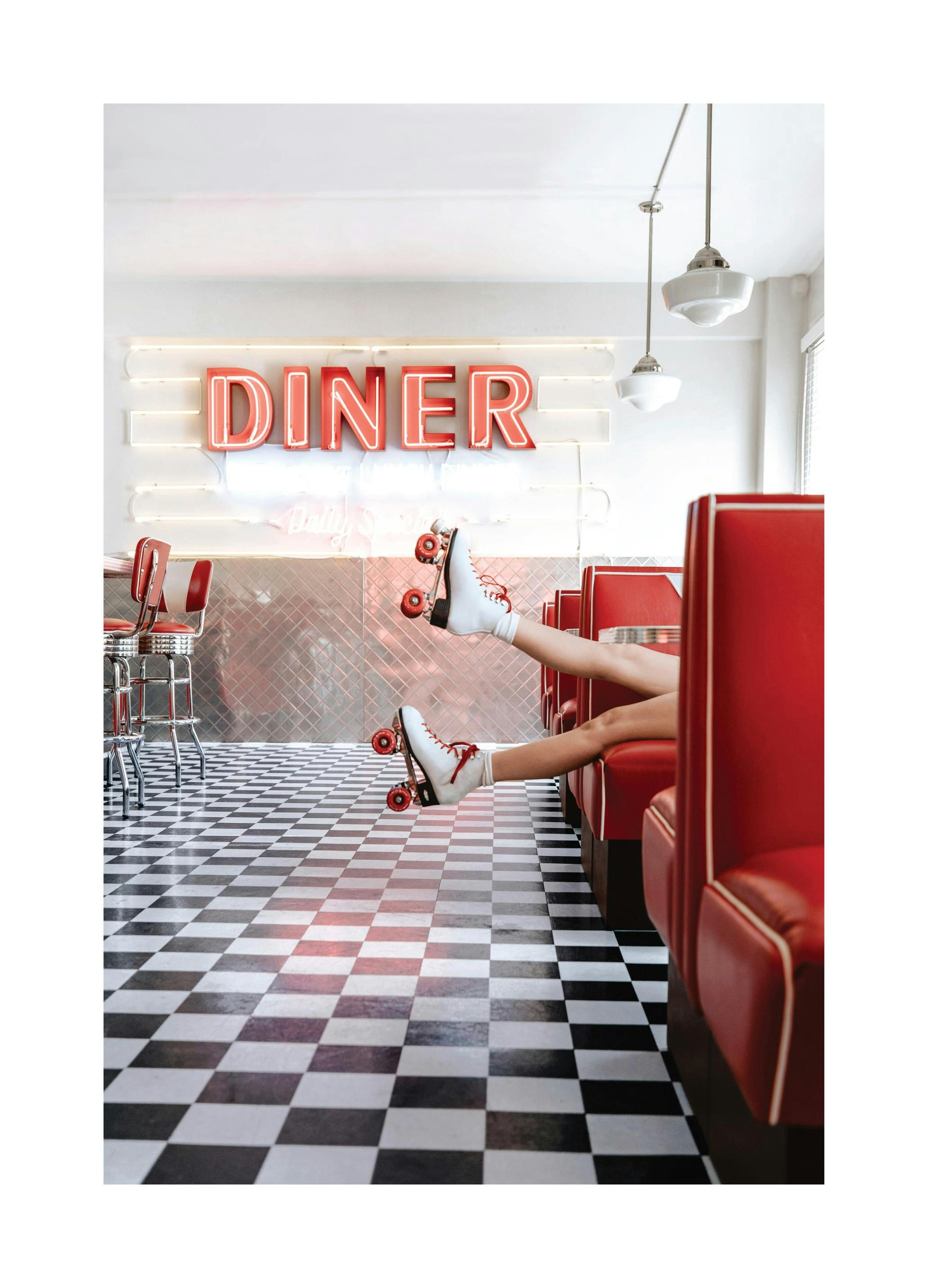 Diner Roller Skates Plakat (50x70 cm)